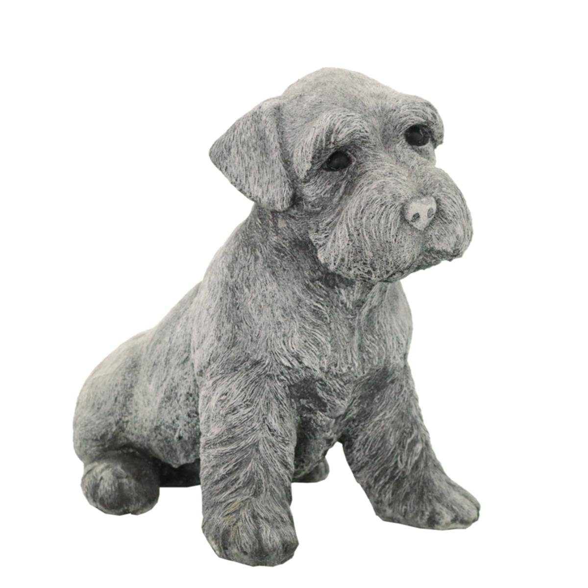 Genehmigung 440s Gartenfigur 440s Schnauzer sitzend cm (Stück) Antiksteinguss ca. H, 30