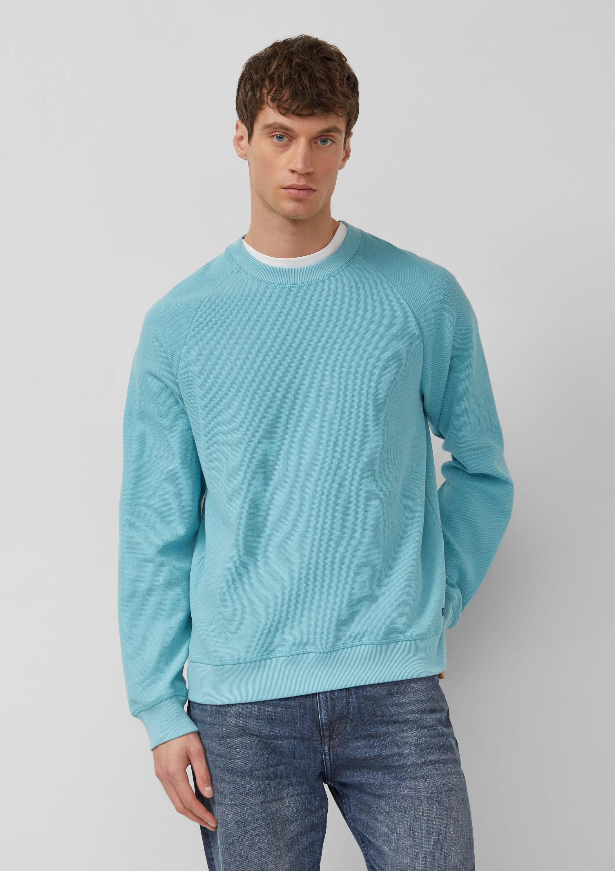 s.Oliver Sweatshirt Sweatshirt Strukturiertes Raglan-Sweatshirt aus reiner Baumwolle