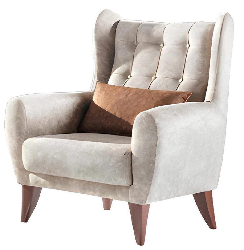 JVmoebel Ohrensessel Luxuriöser Textil Sessel mit klassischer Eleganz und bequemer Lehne (1-St., Sessel), Made in Europa