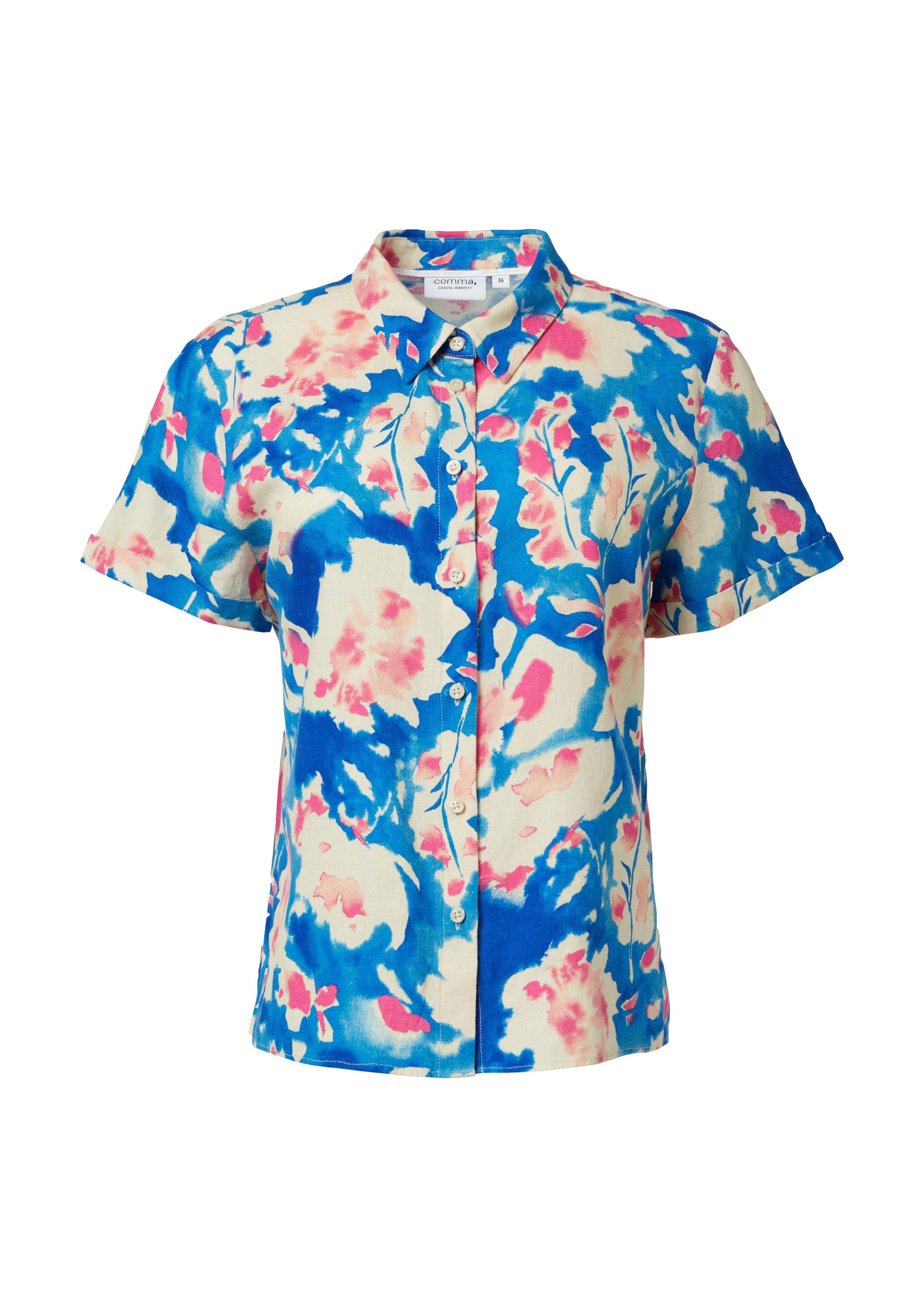 comma Kurzarmbluse Bluse Bluse aus Leinenmix günstig online kaufen