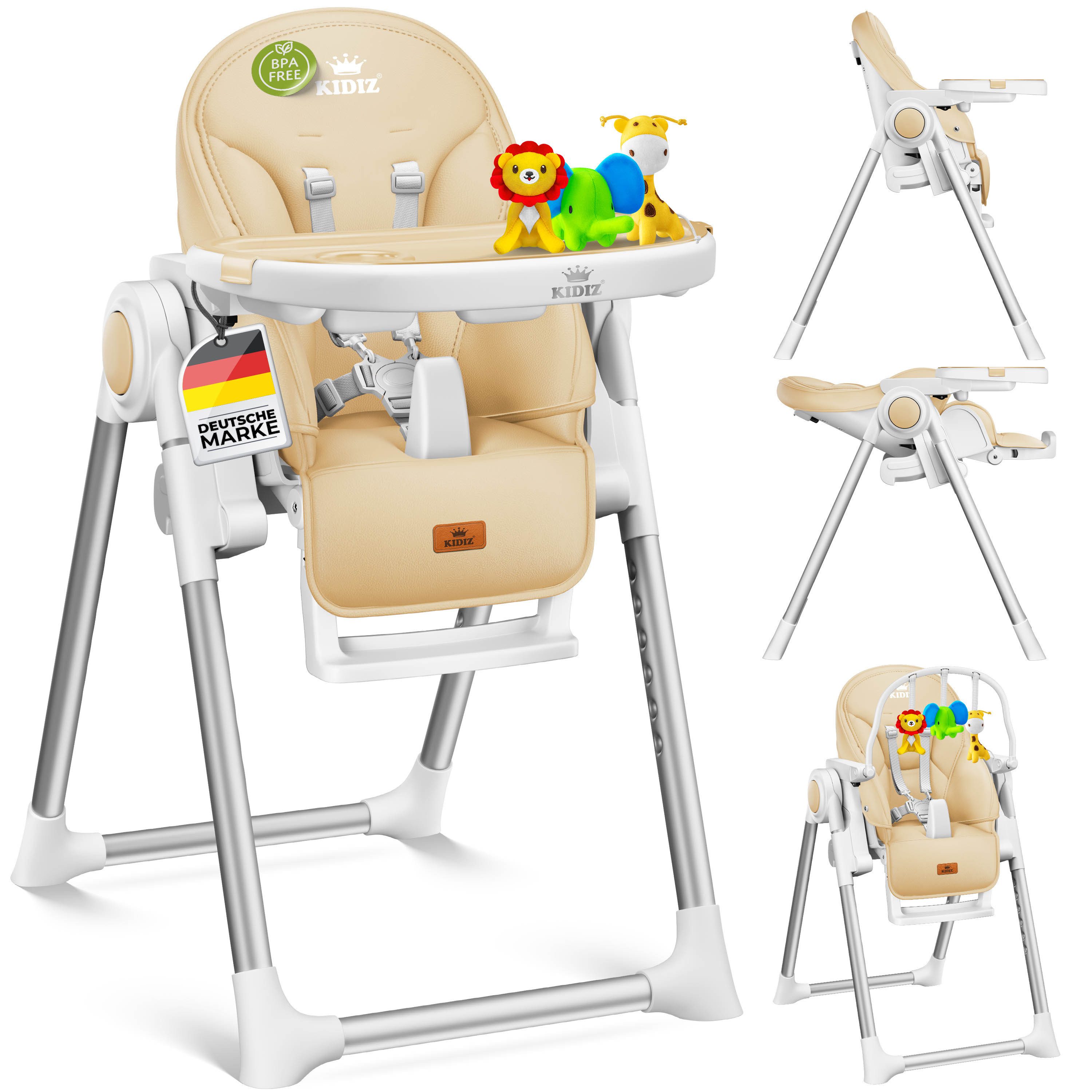 KIDIZ Kinderklappstuhl, 3in1 Kinderstuhl inkl. Spielbügel Babyliege