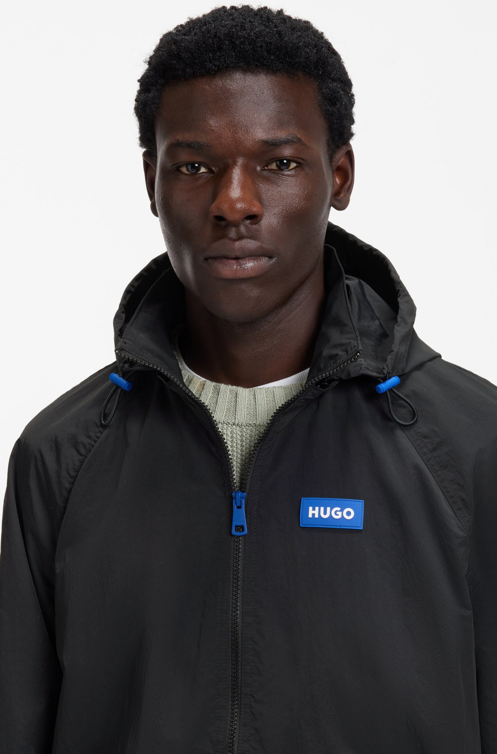 HUGO Windbreaker Bento2611 abnehmbare Kapuze, Regular Fit, wasserabweisend