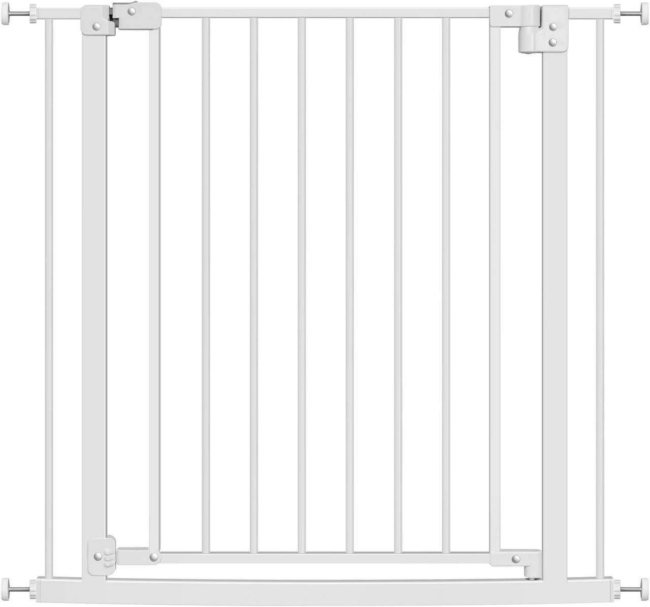 Woltu Treppenschutzgitter (1 St), 75-87 cm, Auto-Close, 90° Stop, 2 Riegel