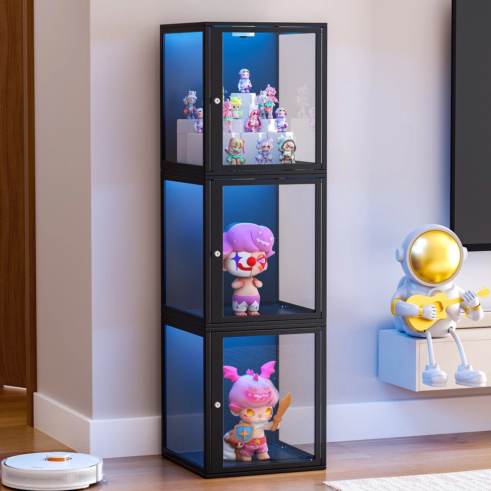 Meulbaty Glasvitrine Sammlervitrine mit LED, für günstig online kaufen