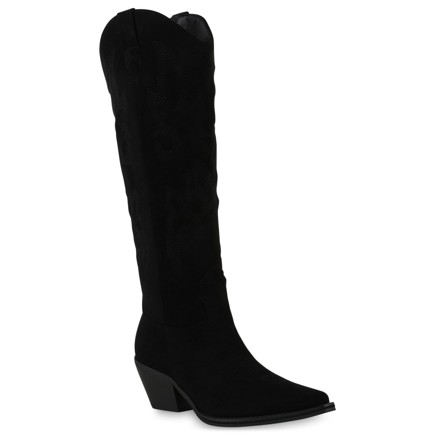 VAN HILL 839869 Cowboystiefel Damen Leicht Gefütterte Cowboystiefel Stiefel Stickereien