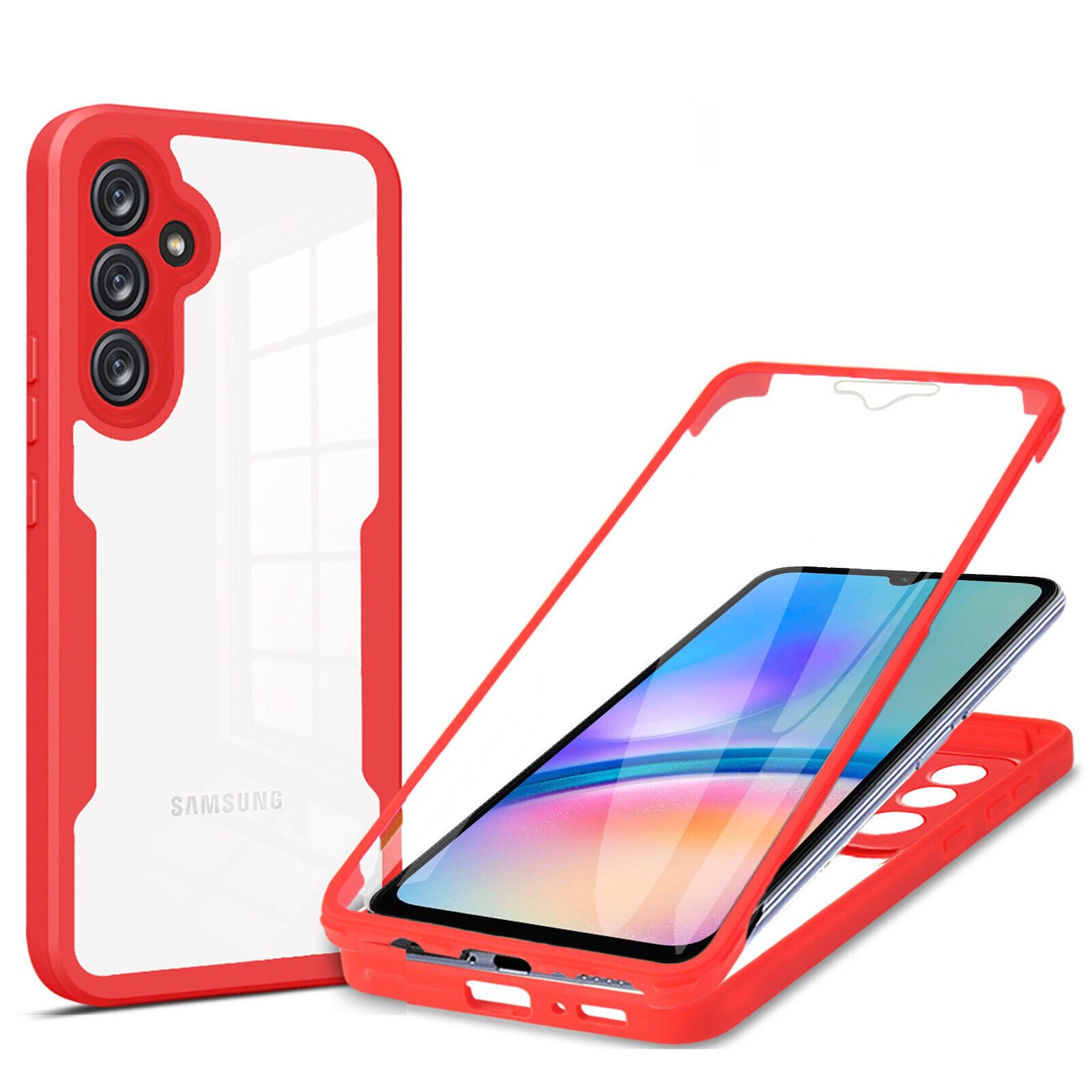 betterfon Handyhülle für Samsung Galaxy A05s 2-teiliges 360° TPU Schutzcase, 2-teiliges 360 Grad Case mit Rundumschutz und Displayschutz