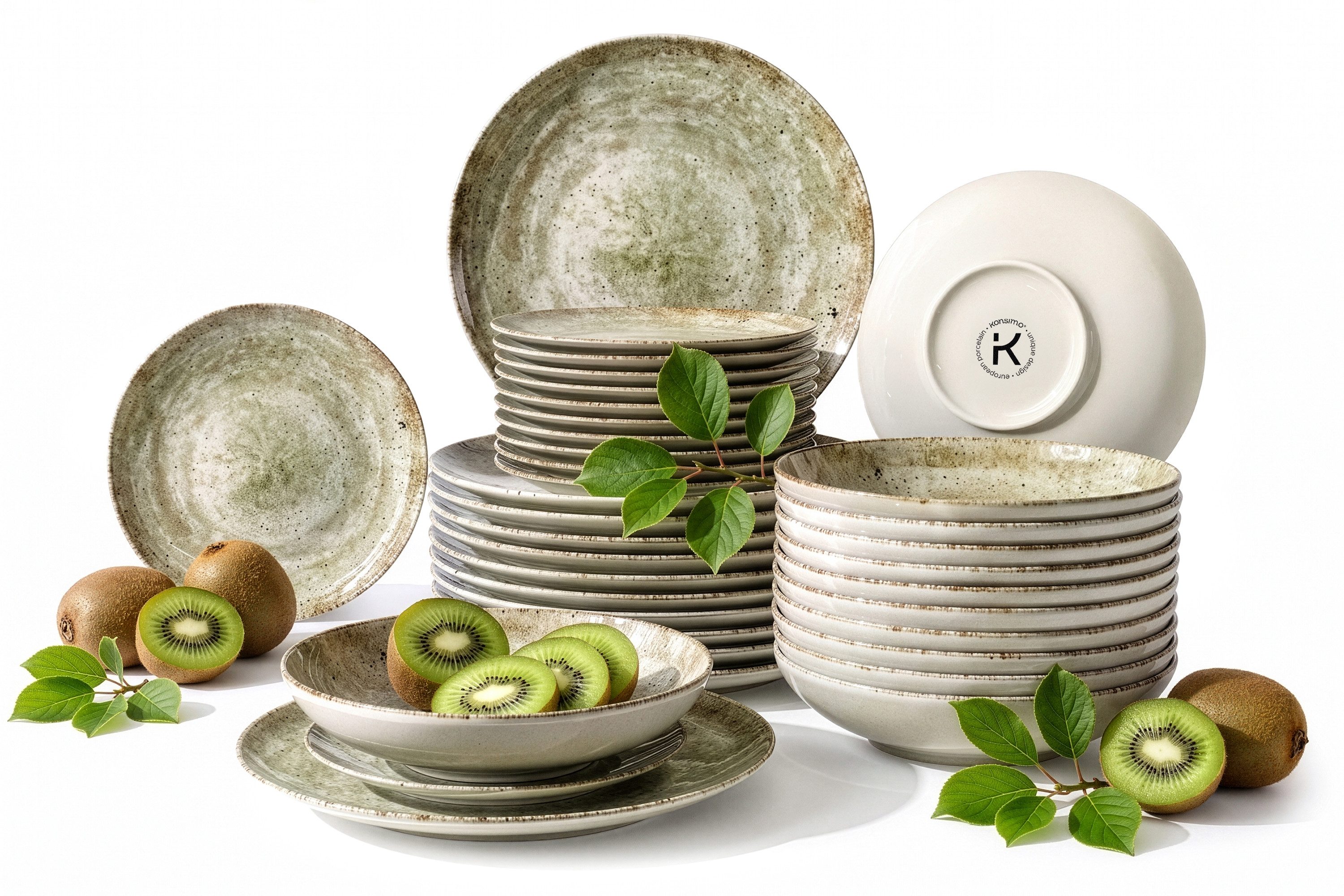 KONSIMO® Tafelservice ERATO Geschirrset 18-tlg, für 6 Personen, EU-Ware, Porzellan (36-tlg), 12 Personen, Porzellan, spülmaschinengeeignet, mikrowellengeeignet, – Bild 2 von 5