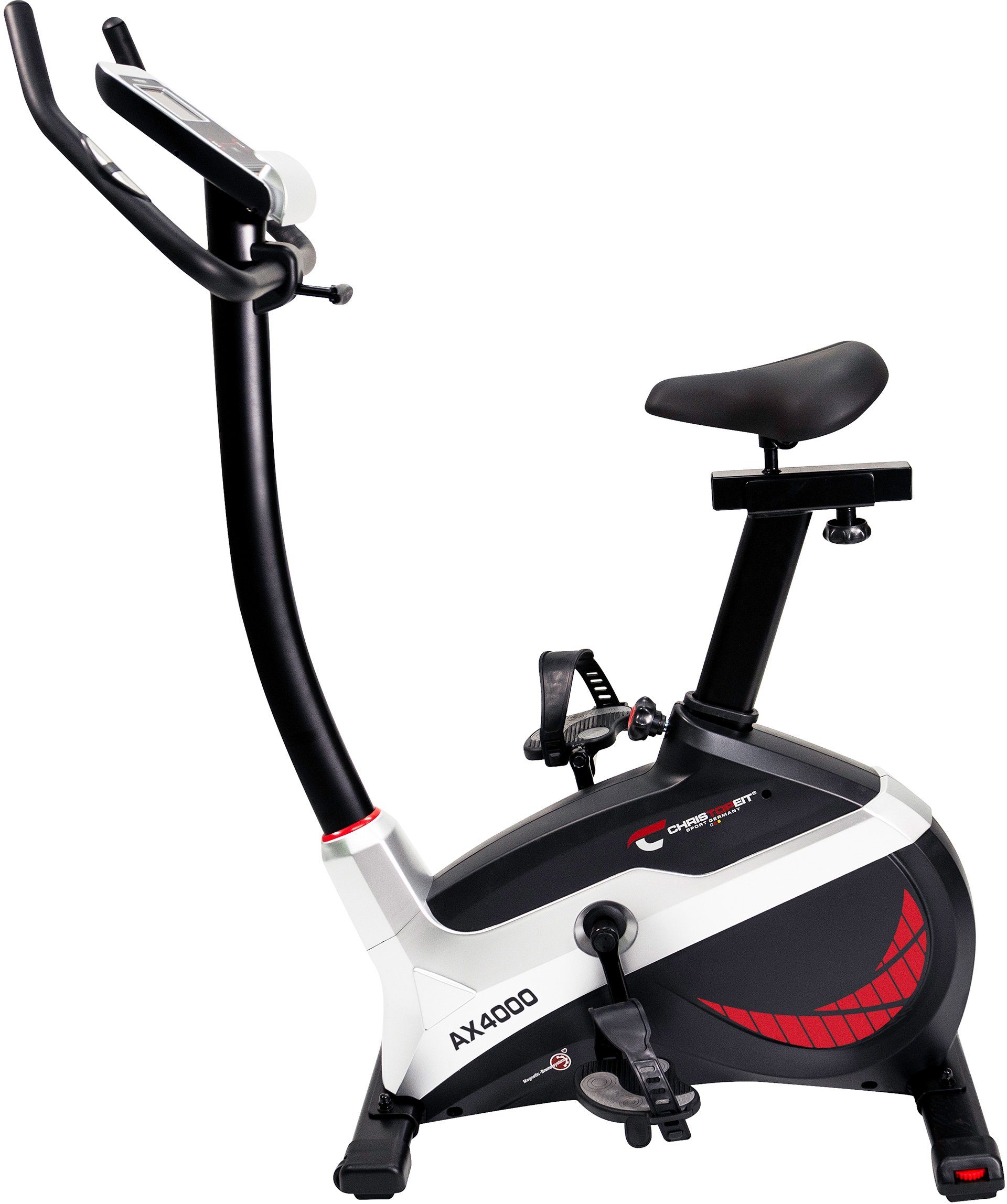 Christopeit Sport® Ergometer AX 4000 (mit verstellbarem Komfortsattel), 150 kg max. Benutzergewicht, Fahrrad, 24 Widerstandsstufen