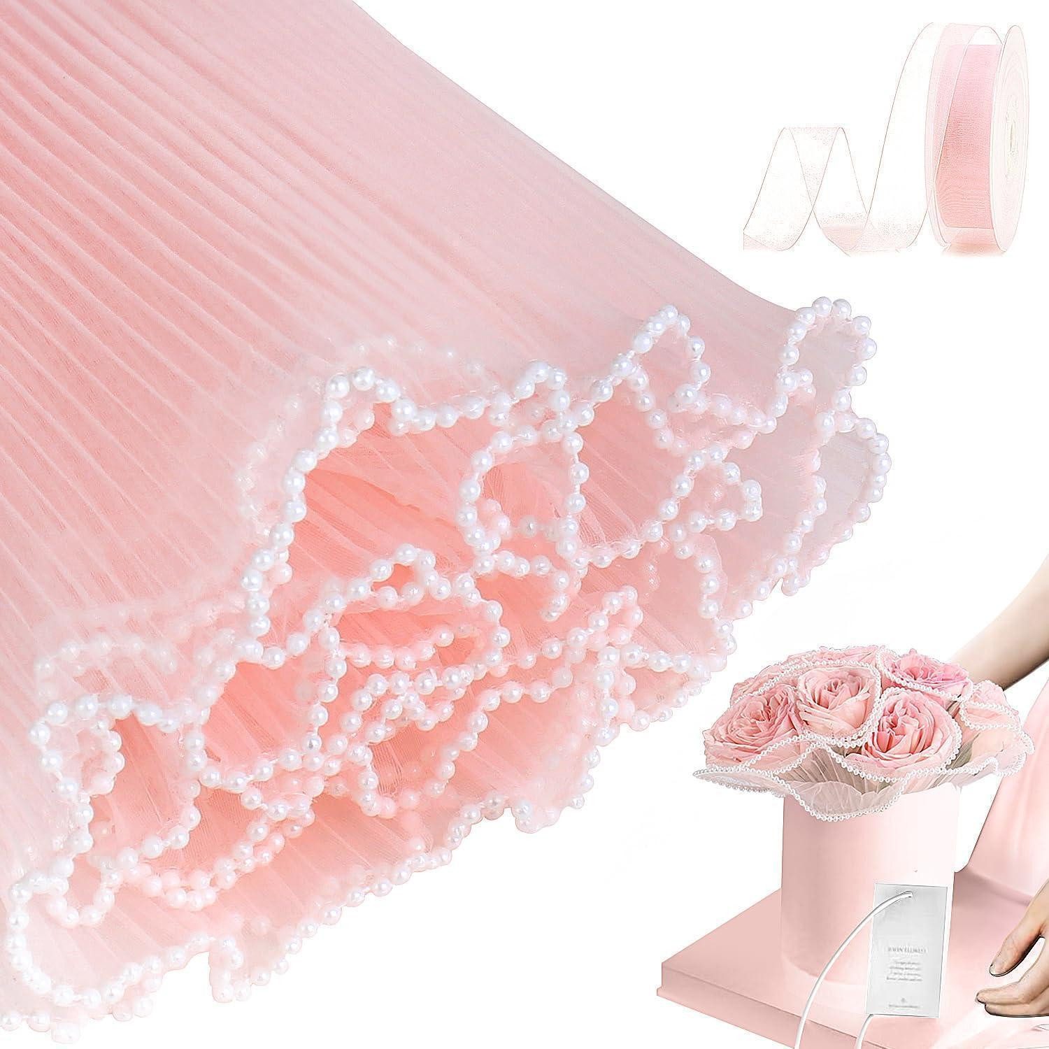 LuxusKollektion Geschenkpapier Geschenkpapier Blumen Rosa Perle 280mm, (1St)