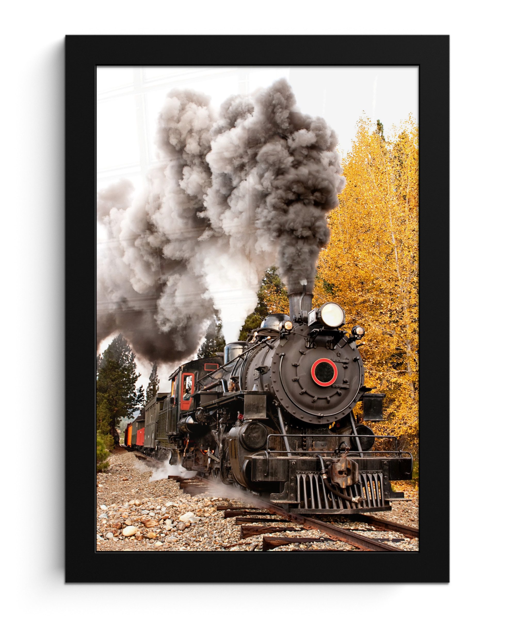 Poster Dampflokomotive mit schönen Rauchfahnen