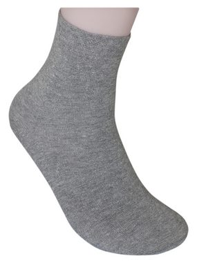 Die Sockenbude Kurzsocken UNI - Damen Kurzsocken (Bund, 5-Paar, grau blau hellbraun) mit Komfortbund ohne Gummi