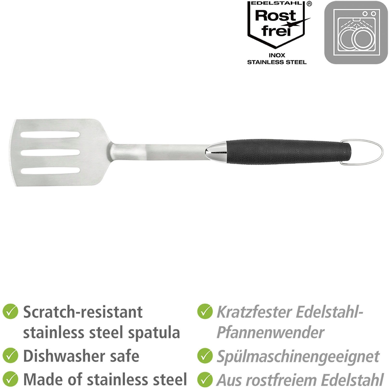 WENKO Grillbesteck-Set BBQ, (Set, 2 tlg), Pfannenwender & Grillzange, hitzebeständig, rostfreier Edelstahl