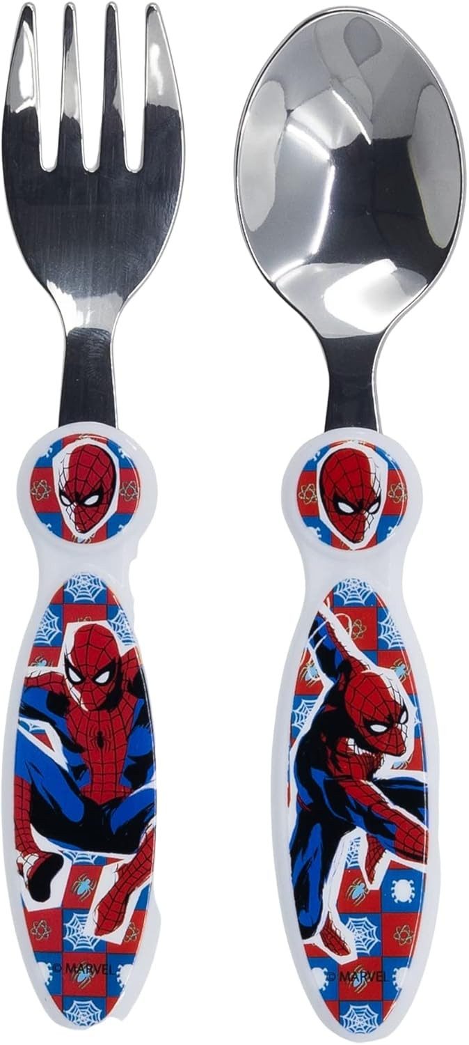 Stor Kinderbesteck 2 tlg. Spiderman Kinder Besteck Gabel + Löffel Metall Kinderbesteck (2-tlg), 1 Personen