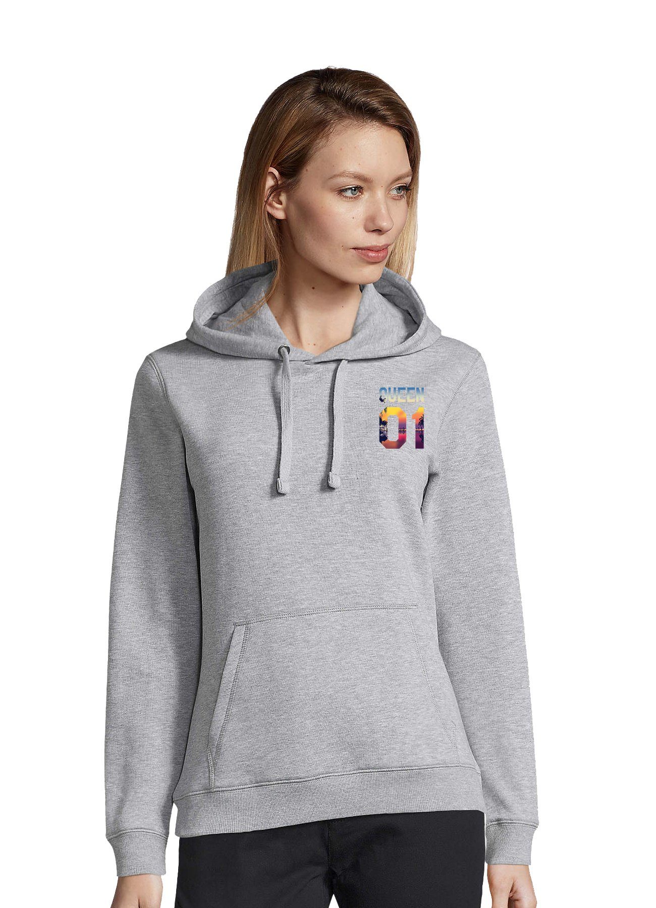 Hoodie Unisex Pullover King Queen Sun Beach Paar Pärchen