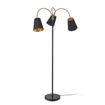 lux.pro Stehlampe, ohne Leuchtmittel, »Wycombe« 3-flammig Metall Textil Schwarz / Goldfarben