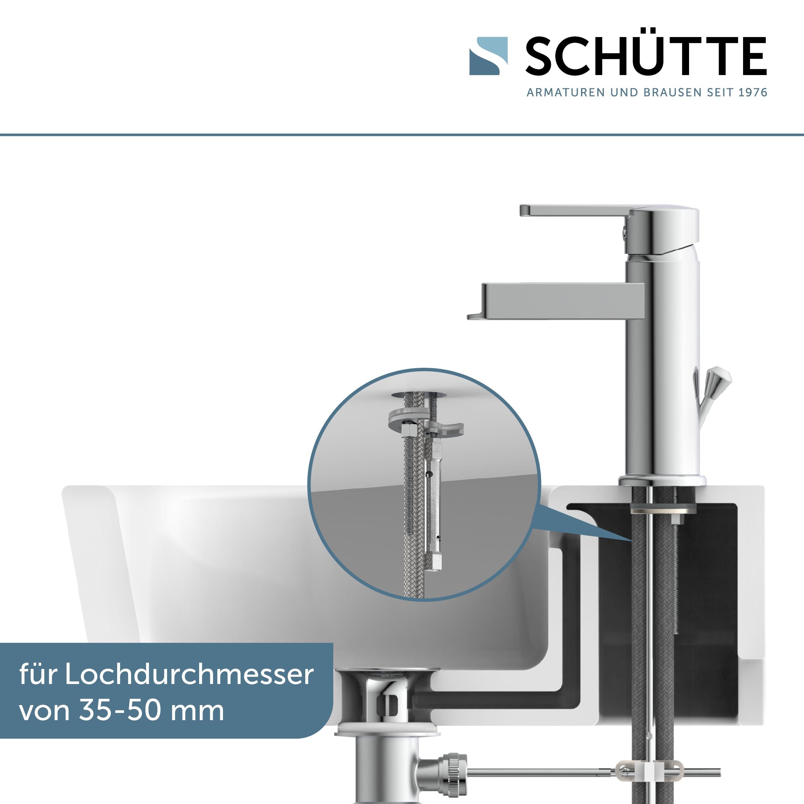 Schütte Waschtischarmatur Niagara mit Zugstange, Wasserhahn mit Wasserfall, Mischbatterie Waschbecken – Bild 5 von 5
