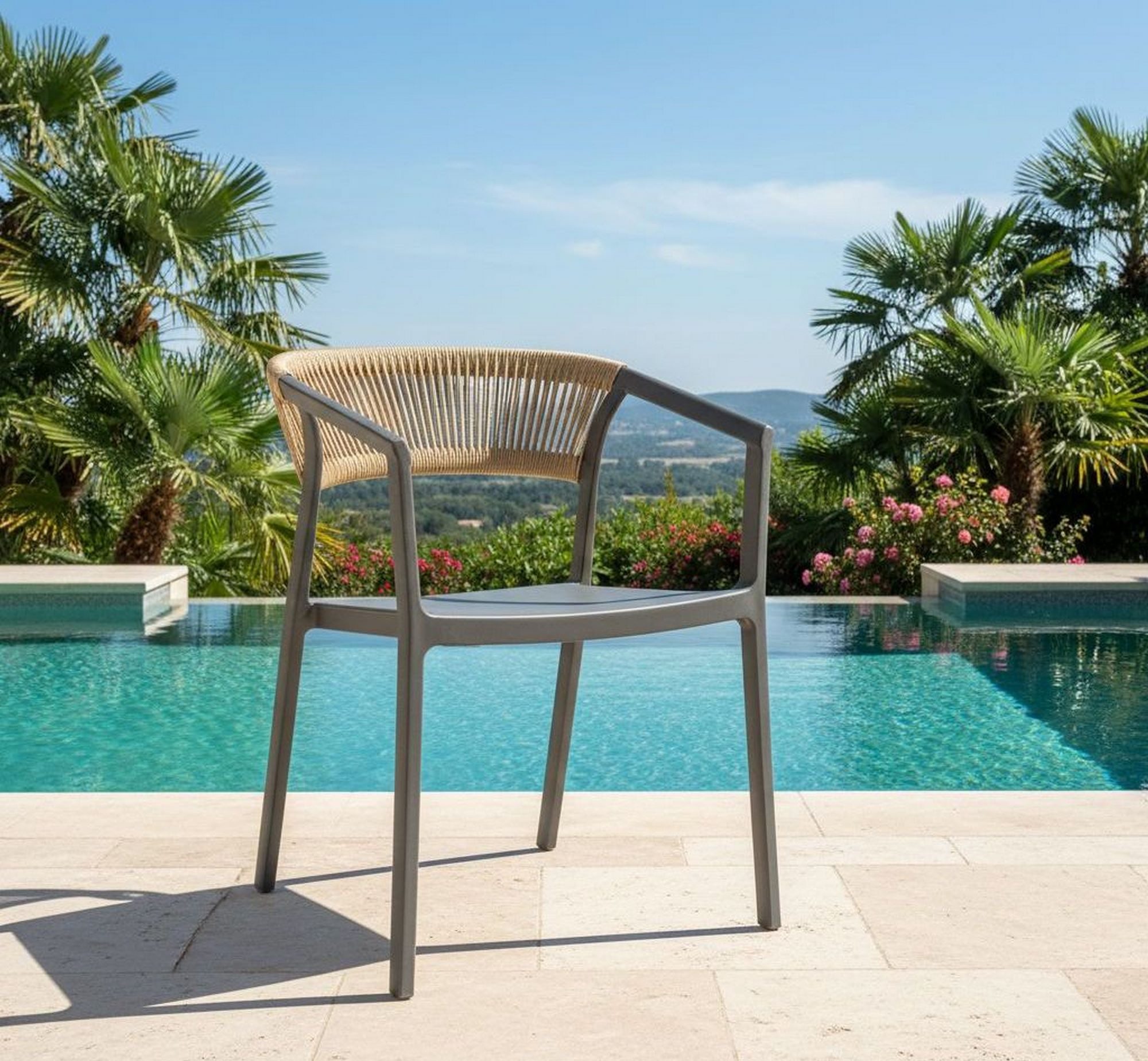 Lesli Living Gartenstuhl Lesli Living Stapelstuhl Terrasa Anthracite