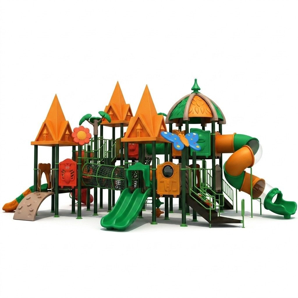 JVmoebel Spielturm Kletterturm mit Rutsche aus Holz für den Garten, Made in Europa