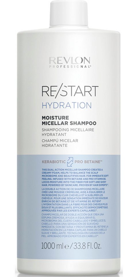 REVLON PROFESSIONAL Haarshampoo RE/START HYDRATION MOISTURE MICELLAR SHAMPOO, Bringt Glanz und spendet Feuchtigkeit für normales bis trockenes Haar.