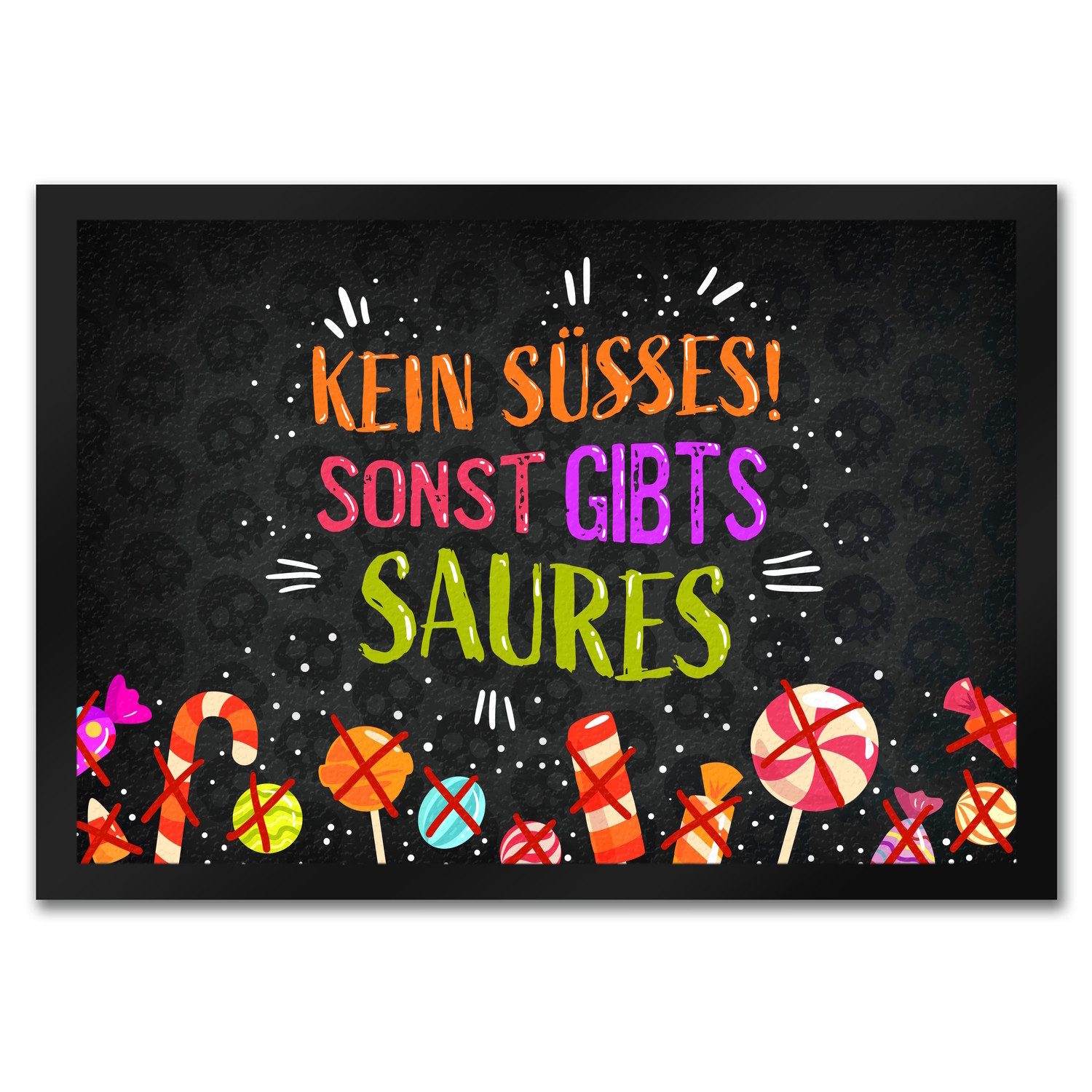 speecheese Fußmatte Süßes oder Saures Halloween Fußmatte Süßigkeiten Nacht Haustüre Kind