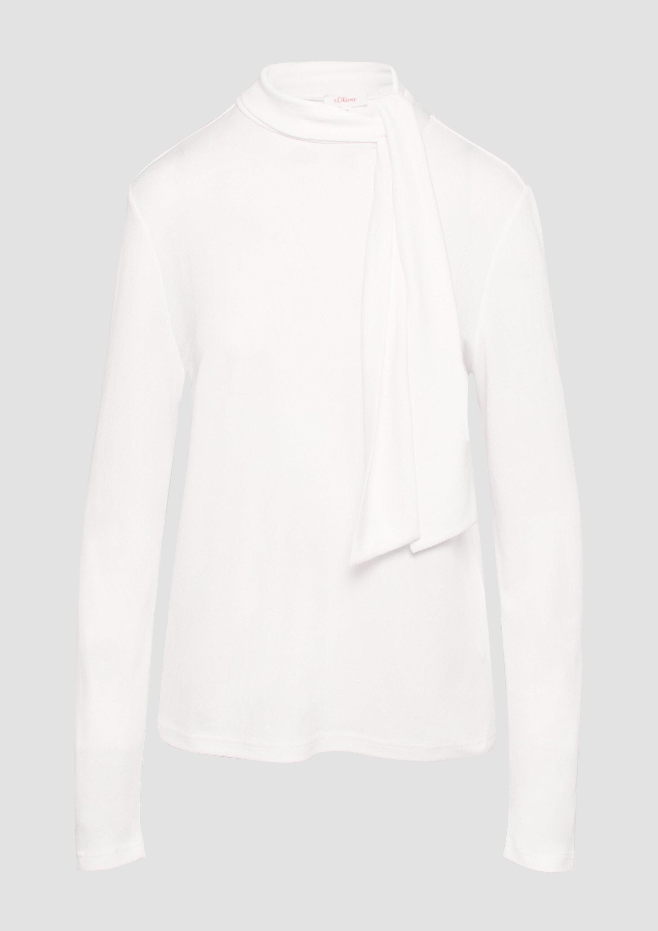s.Oliver Langarmshirt T-Shirt Elastisches Longsleeve aus Modalmix mit Knotendetail