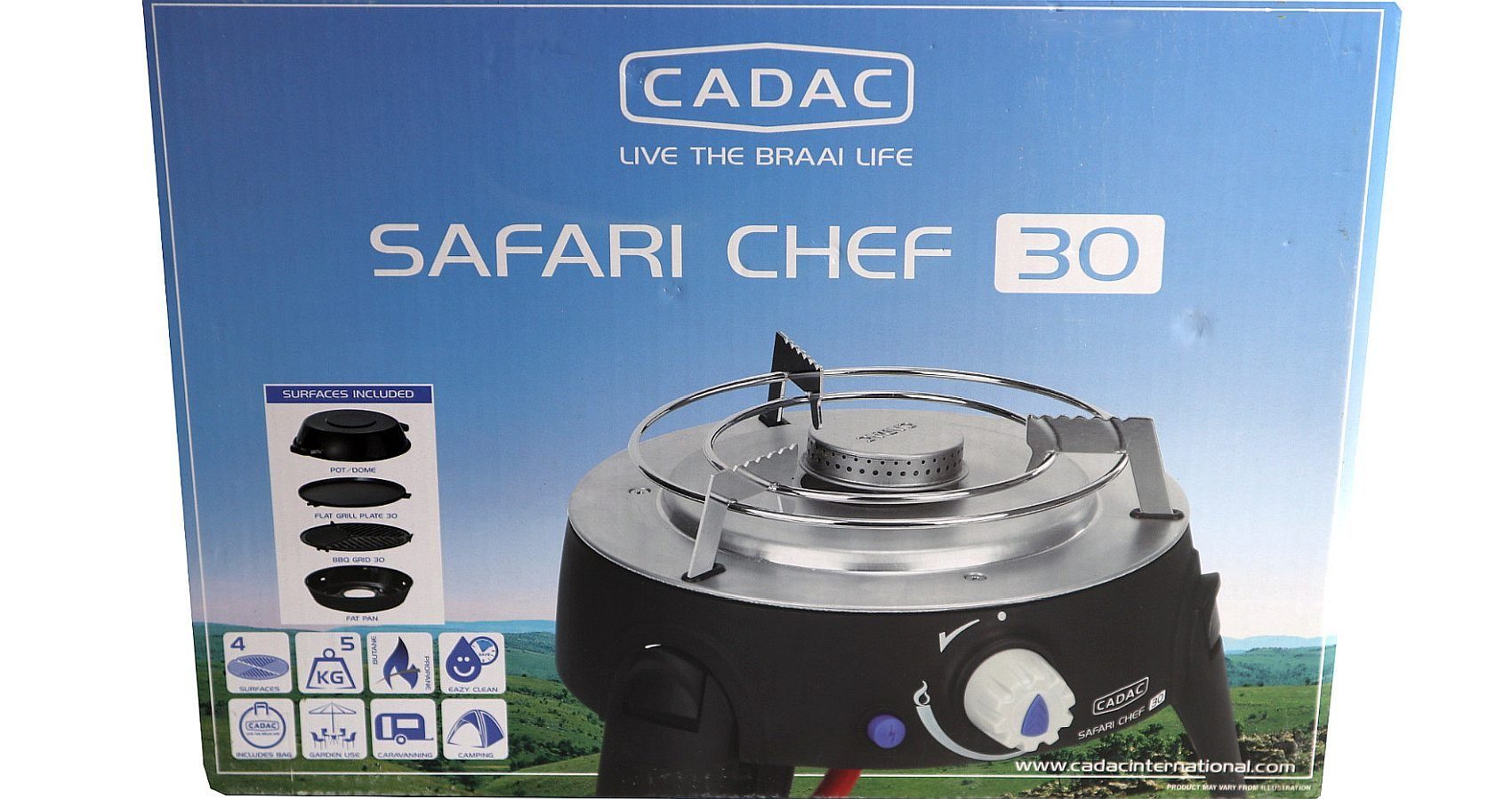 kg Camping-Gasgrill Chef CADAC 30 Grill/Kocher Safari 5 Cadac