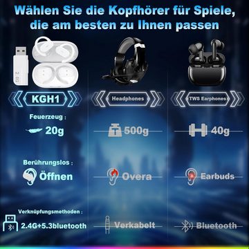 Krysenix Kabellos Bluetooth 5.3 mit Mikrofon mit Multi-Winkel-Einstellung Open-Ear-Kopfhörer (Duale Modi für vielseitige Nutzung und schnelle Bluetooth-Konnektivität., 36H Long-Lasting Comfort, geeignet für Autofahren Laufen Sport)