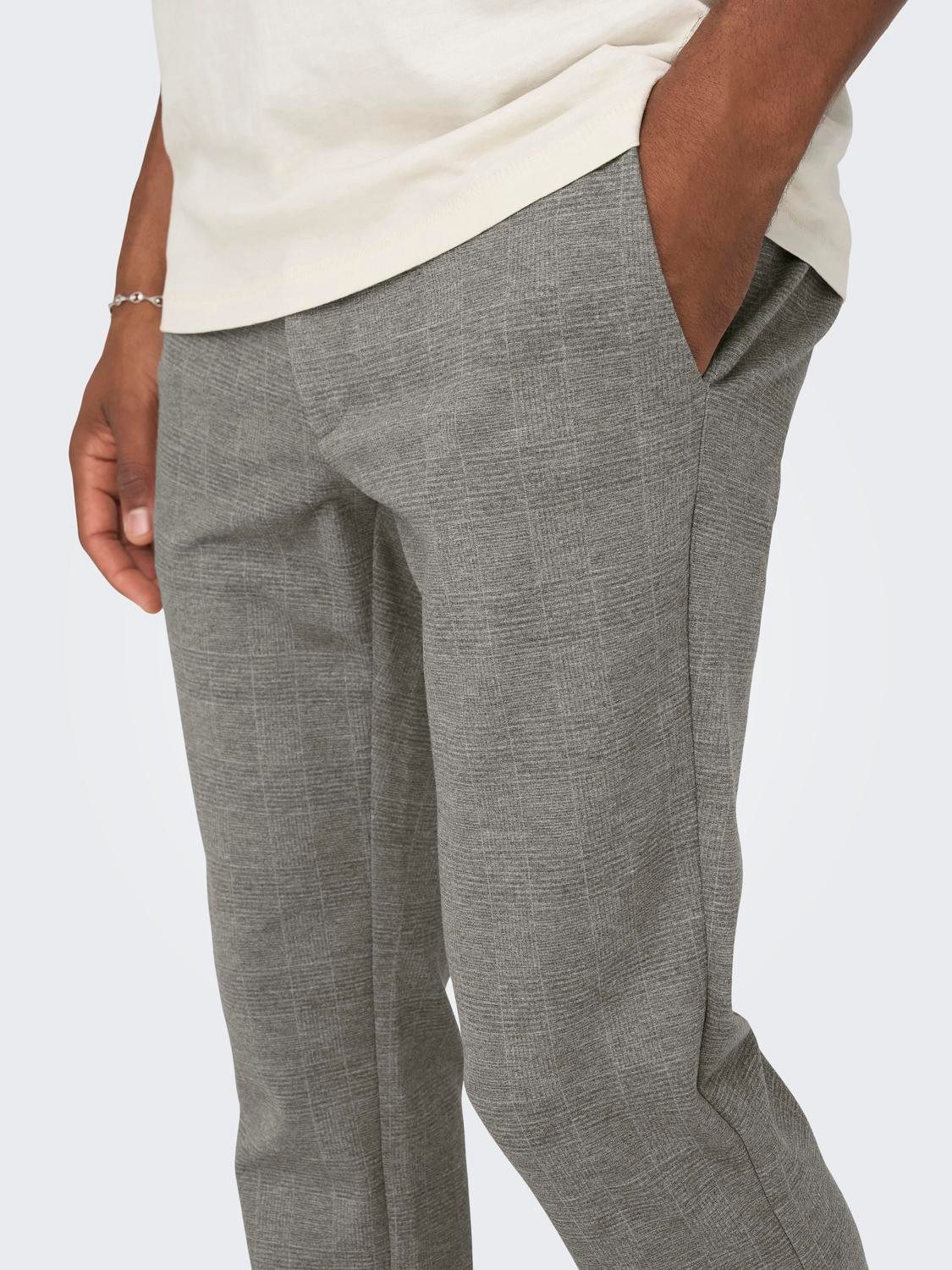 ONLY & SONS Chinohose Stoffhose Karierte Stretch Trousers ONSMARK ONSMARK SLIM CHECK PANTS 9887 NOOS