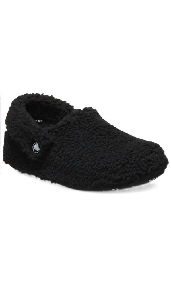 Crocs Classic Cozzzy Slipper (Kunstfell, warm) schwarz Kinder - 1 Paar Hausschuh