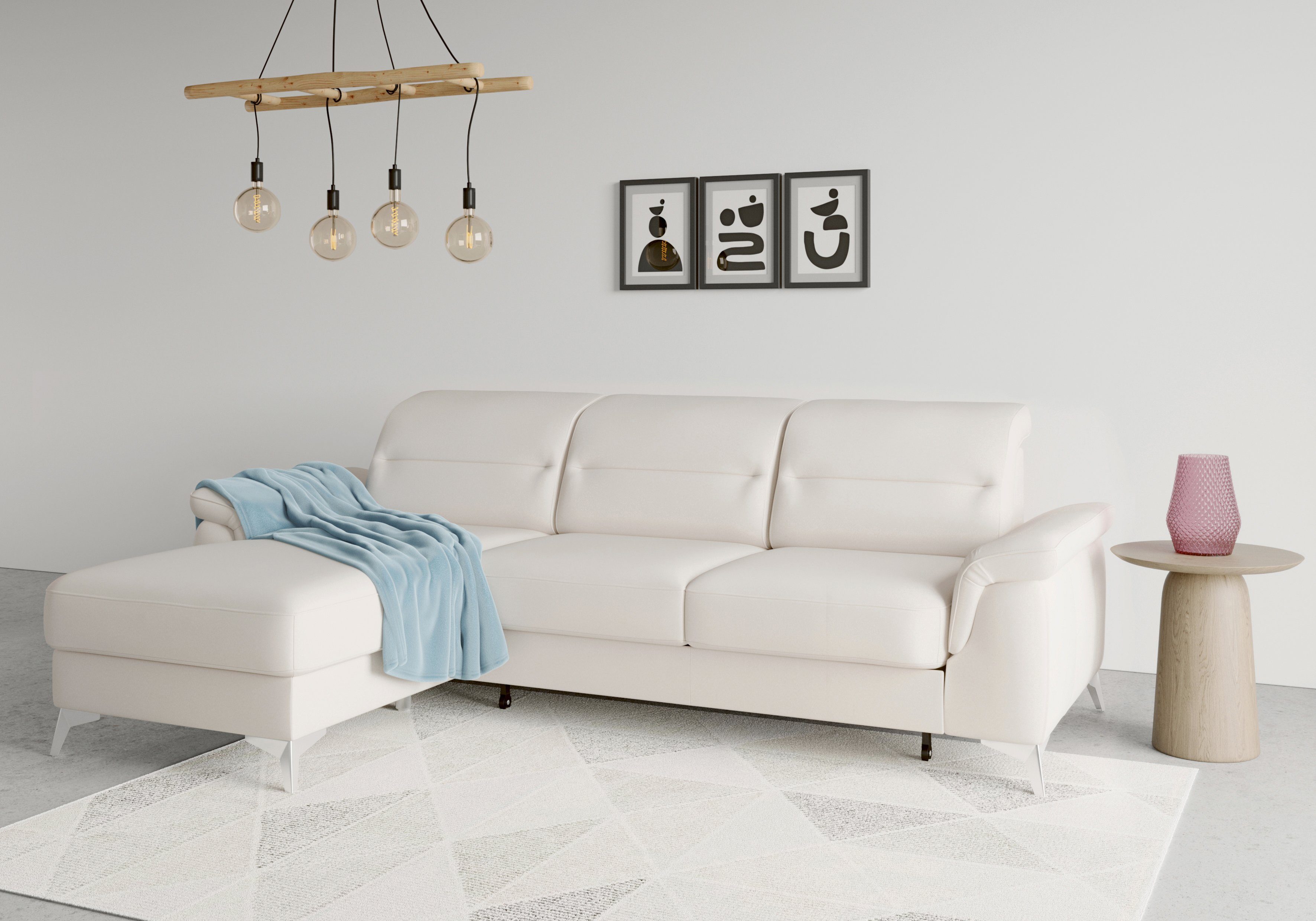 sit&more Ecksofa Sinatra L-Form, mit Recamiere, optinal mit Kopfteilverstellung und Armteilfunktion