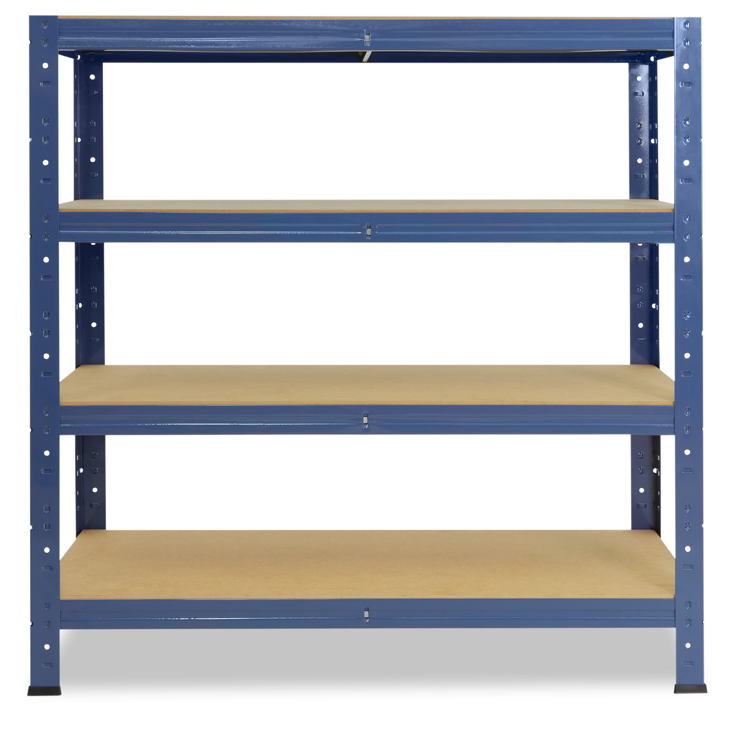 shelfplaza Schwerlastregal HOME, 100x100x50cm blau, Metallregal oder als Werkstattregal Garagenregal, mit Kellerregal, 175kg Böden, Lagerregal, Tragkraft 4 Steckregal Metall mit