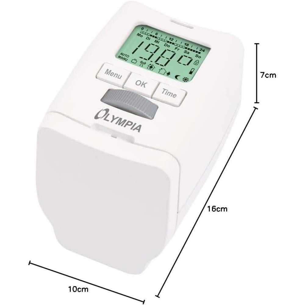 OLYMPIA OFFICE Heizkörperthermostat HT 430-22 6er Set Elektronisch Heizungsthermostat programmierbar smart, (inkl. Adapter: Danfoss RA, Danfoss RAV, Danfoss RAV – Bild 5 von 5