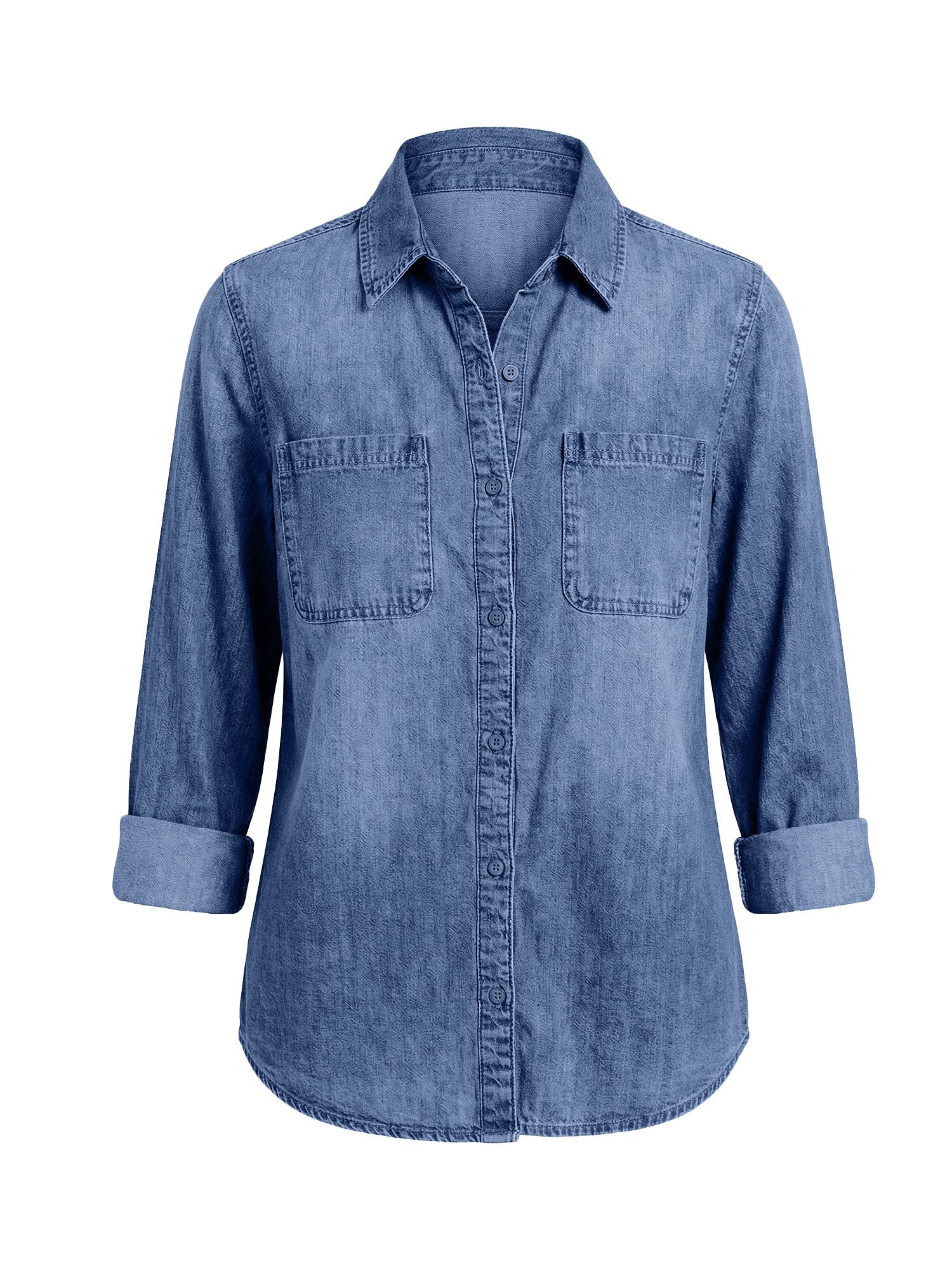 Jeansbluse Damen Lässige Boyfriend Jeansjacke