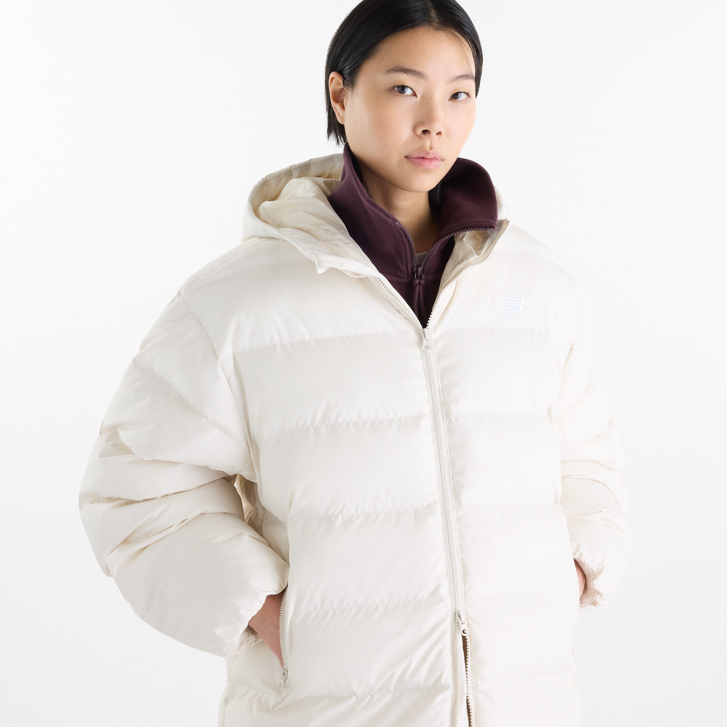 New Balance Steppjacke BOSTON LONG PUFFER JACKET mit markantem Steppdesign, für Sportmode und Freizeit geeignet