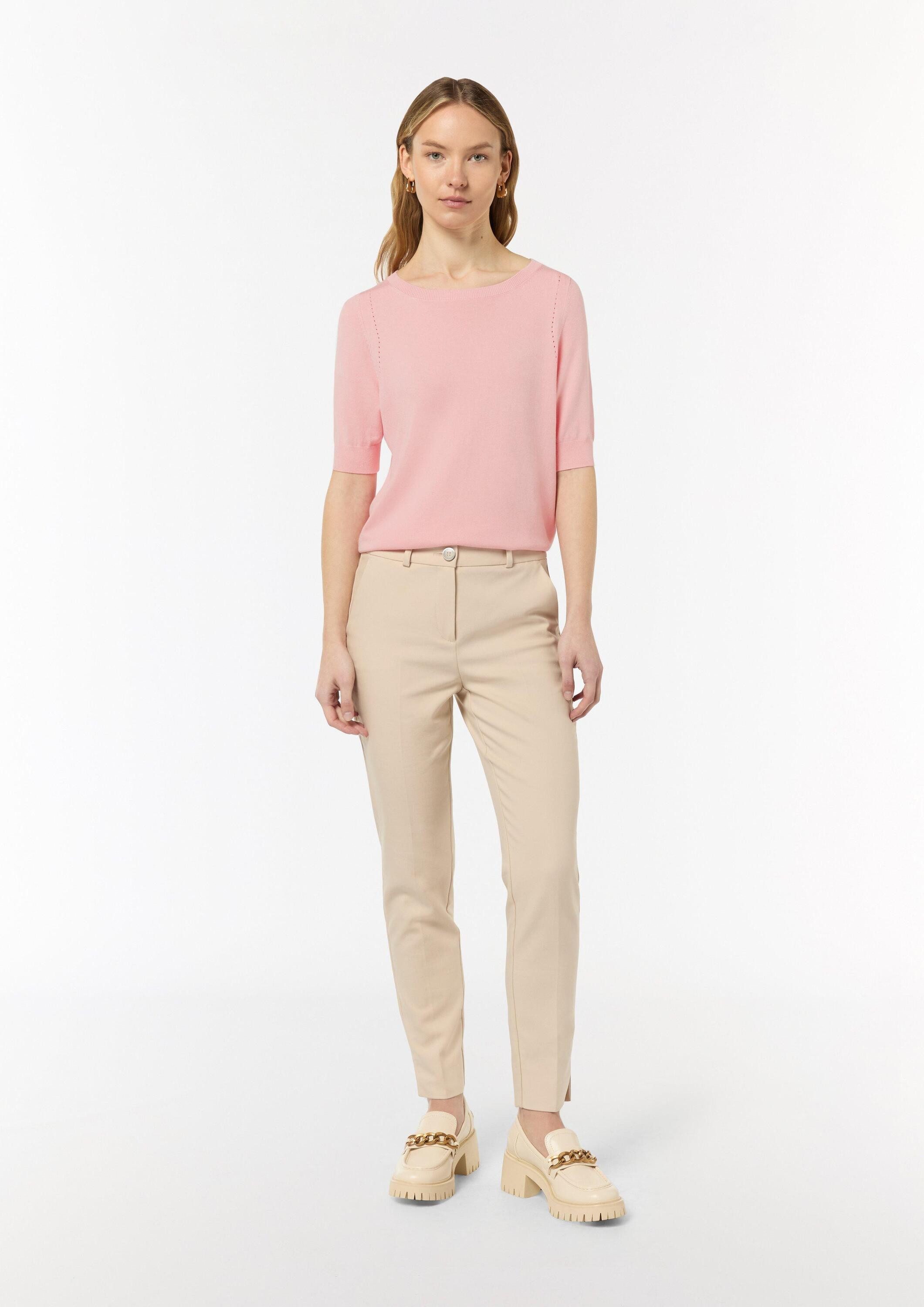 comma Kurzarmpullover Strickpullover Feinstrickpullover aus Viskosemix