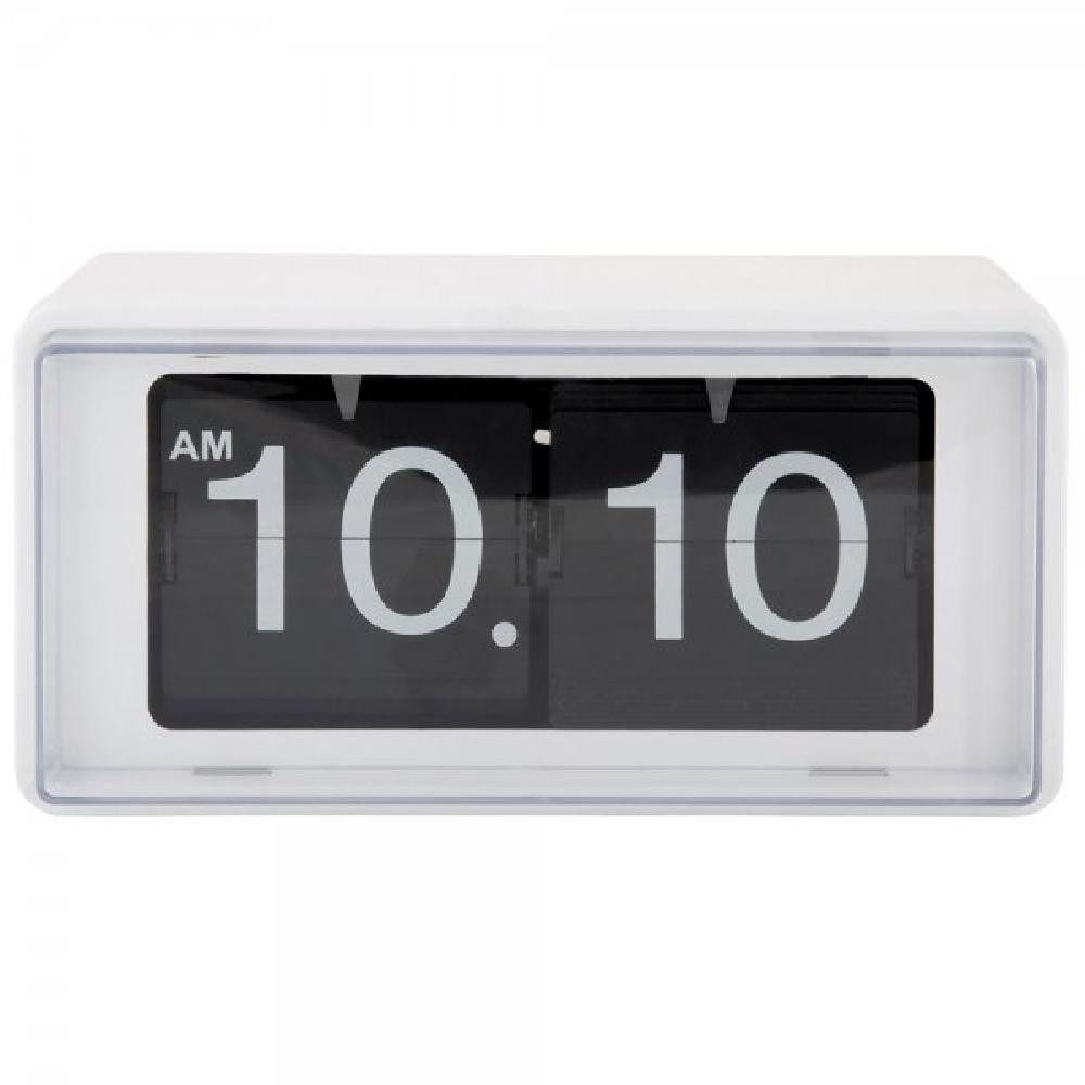 Uhr Wanduhr oder Tischuhr Retro Boxed Flip White