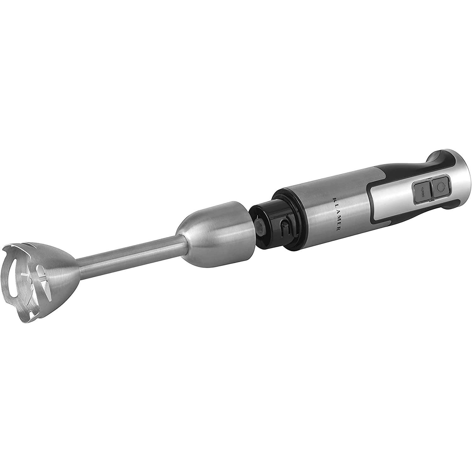 KLAMER Stabmixer Set 800 Watt, 4 in 1 Pürierstab Edelstahl mit stufenloser Geschwindig…, 800 W, Kindersicher, stufenlos regelbar, Quick-Lock-Turn-System, 4 Klingen