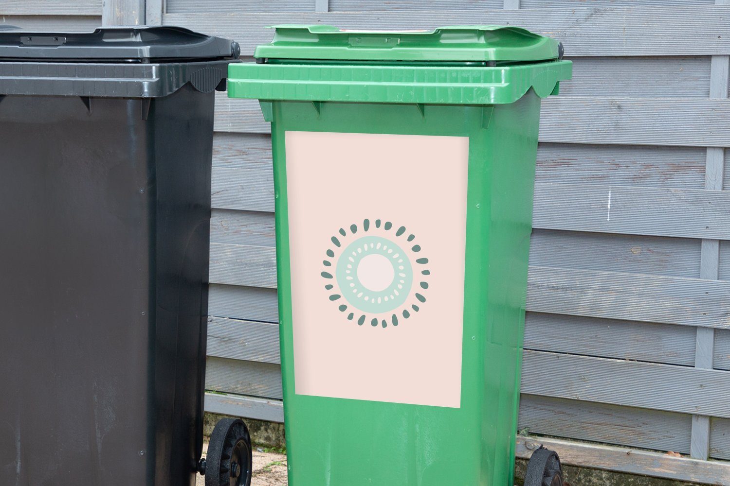 Wandsticker Pastell Kiwi Sticker, - Abfalbehälter - Mülleimer-aufkleber, Mülltonne, St), (1 Container, Sommer MuchoWow