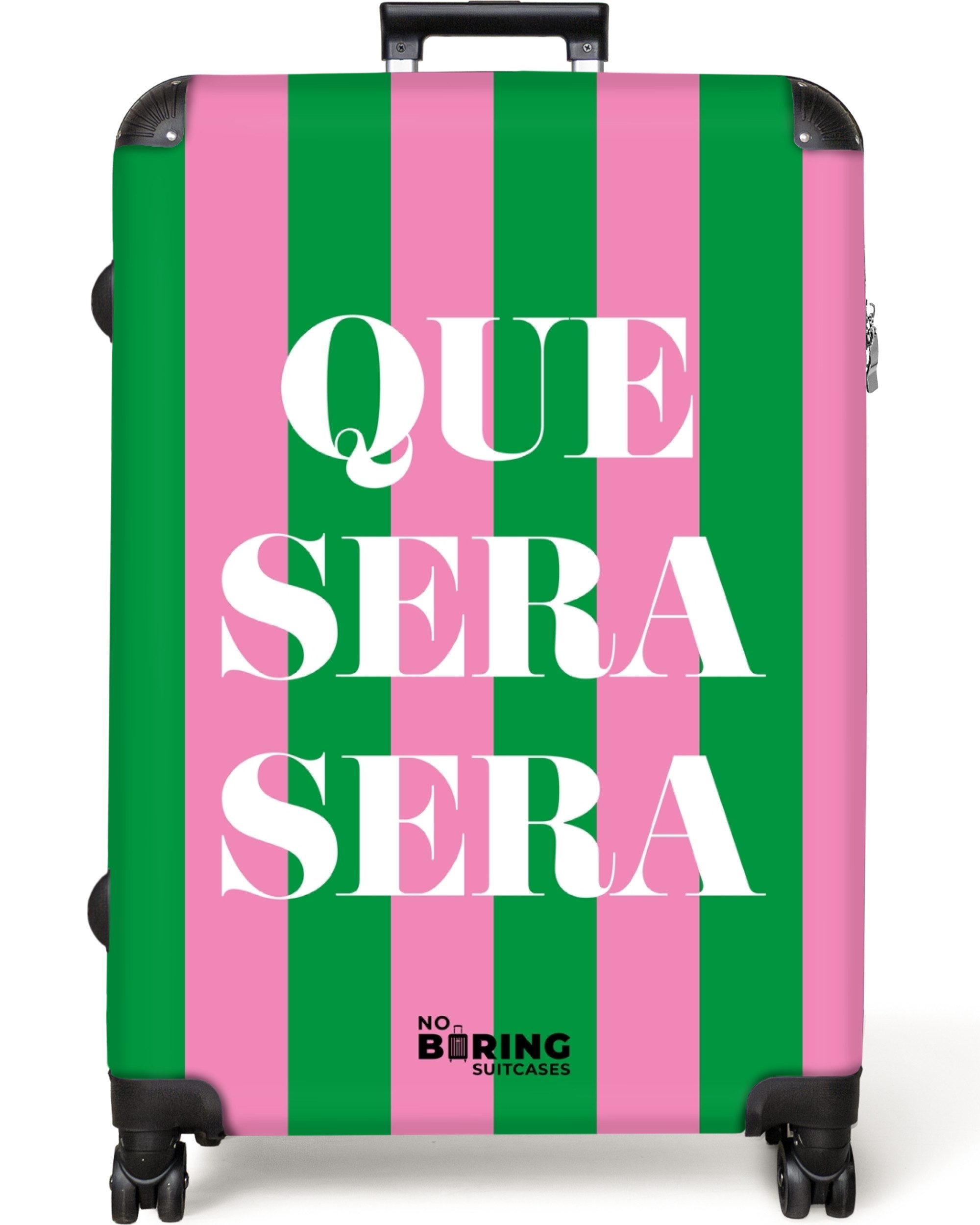 NoBoringSuitcases.com© Hartschalen-Trolley Grüne und rosa Streifen günstig online kaufen