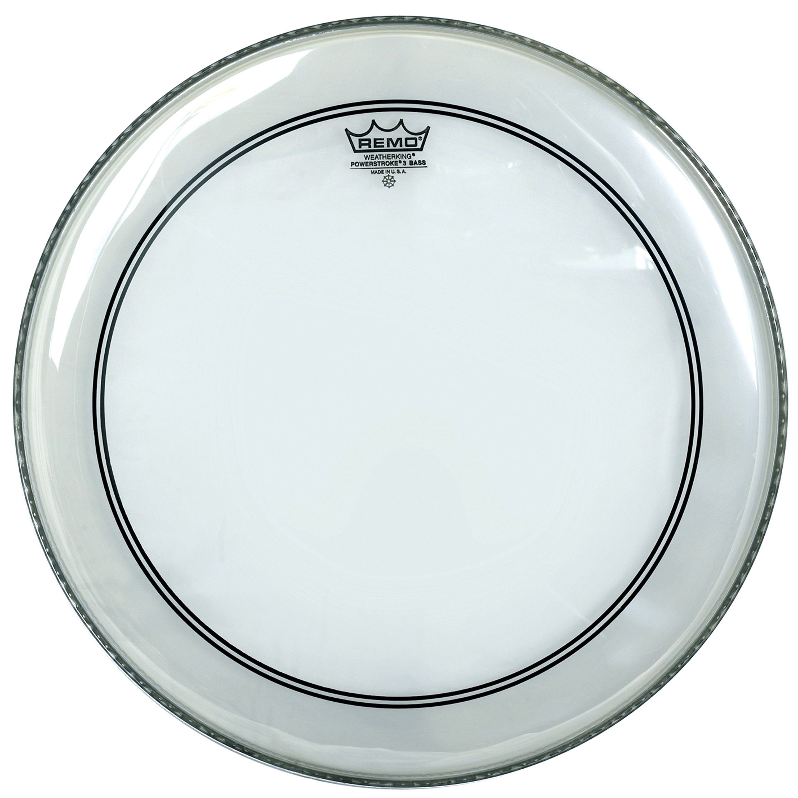 Remo Bass Drum,Powerstroke 3 Clear 18" BassDrum Batter/Reso, Felle, Bass Drum Felle, Powerstroke 3 Clear 18", BassDrum Batter/Reso - Bass Drum Fell