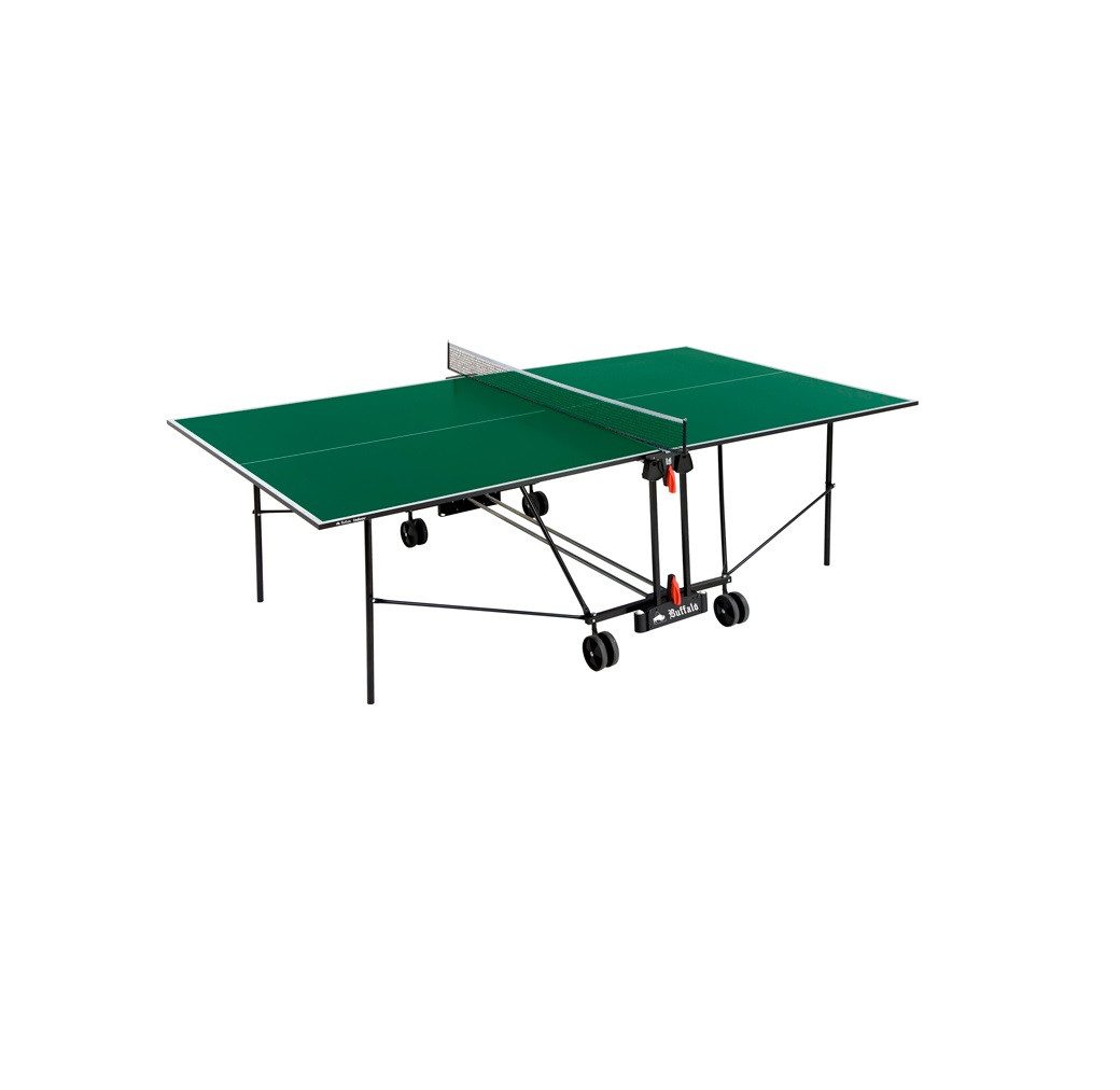 Buffalo Tischtennisplatte Basic Indoor Tischtennisplatte Grün - zusammenklappbar