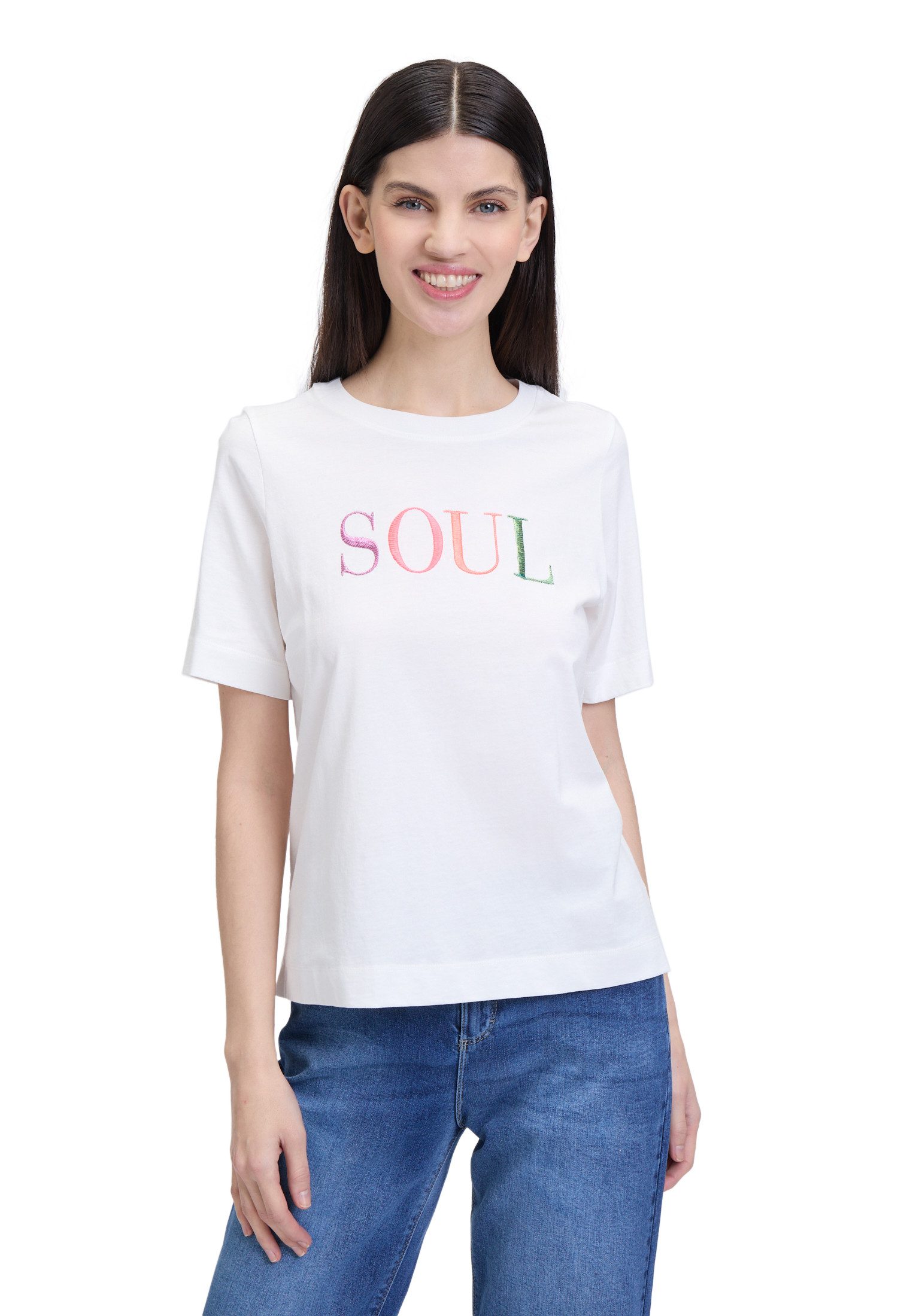 Kurzarmshirt Damen mit Rundhalsausschnitt