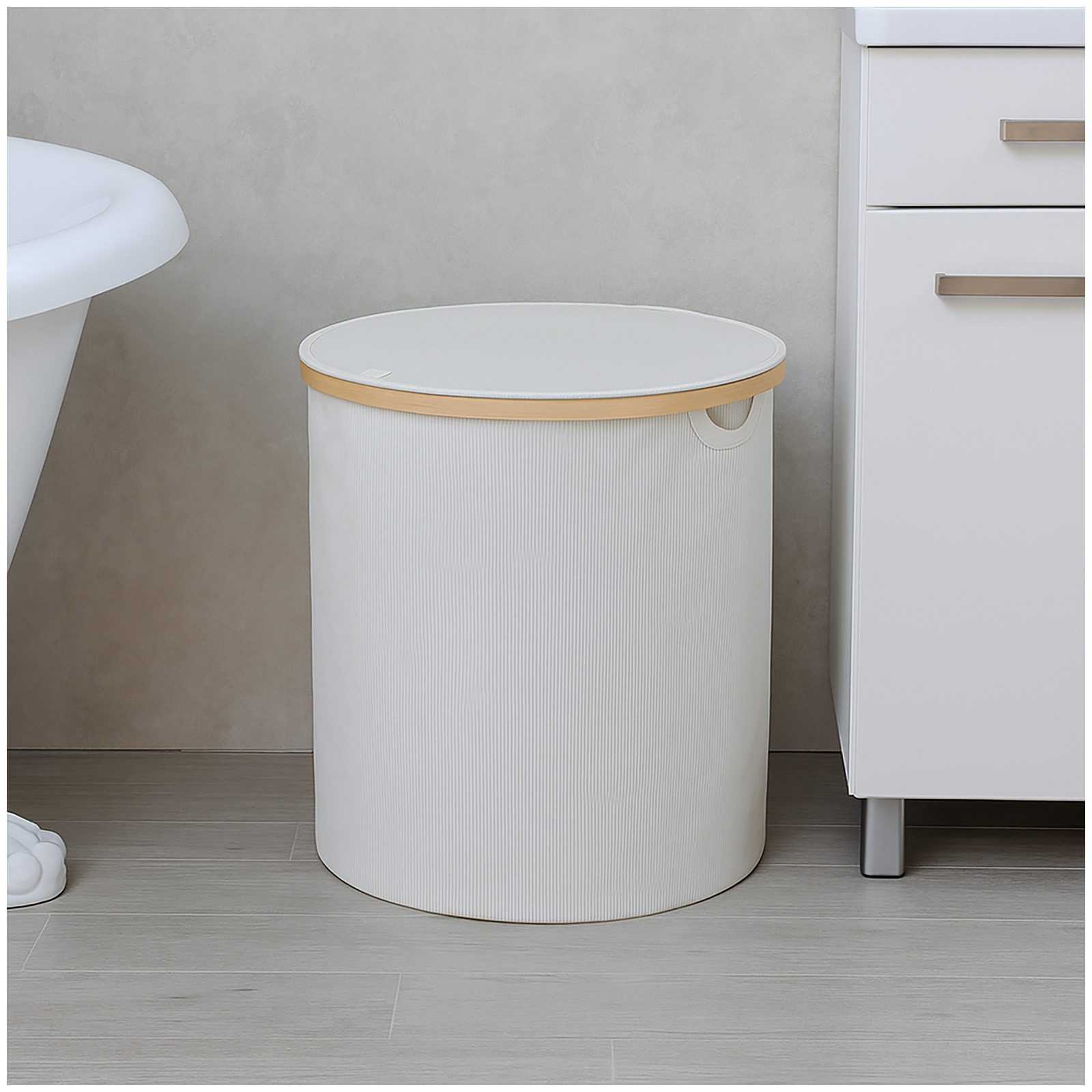 HTI-Living Wäschetonne kleiner runder Wäschekorb Ilian Weiß (Stück, 1 St., günstig online kaufen