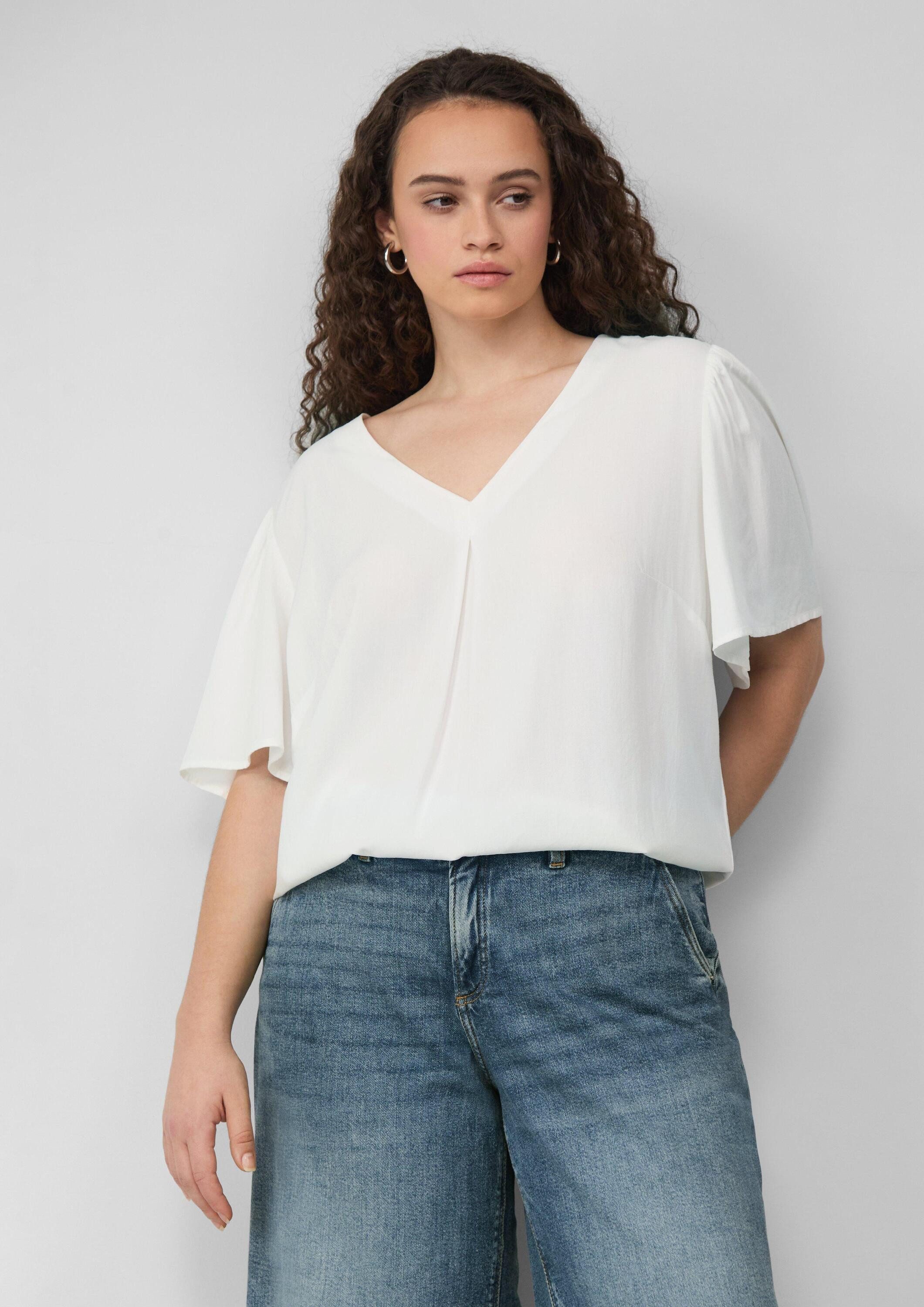 QS Kurzarmbluse Bluse Bluse mit Puffärmeln günstig online kaufen