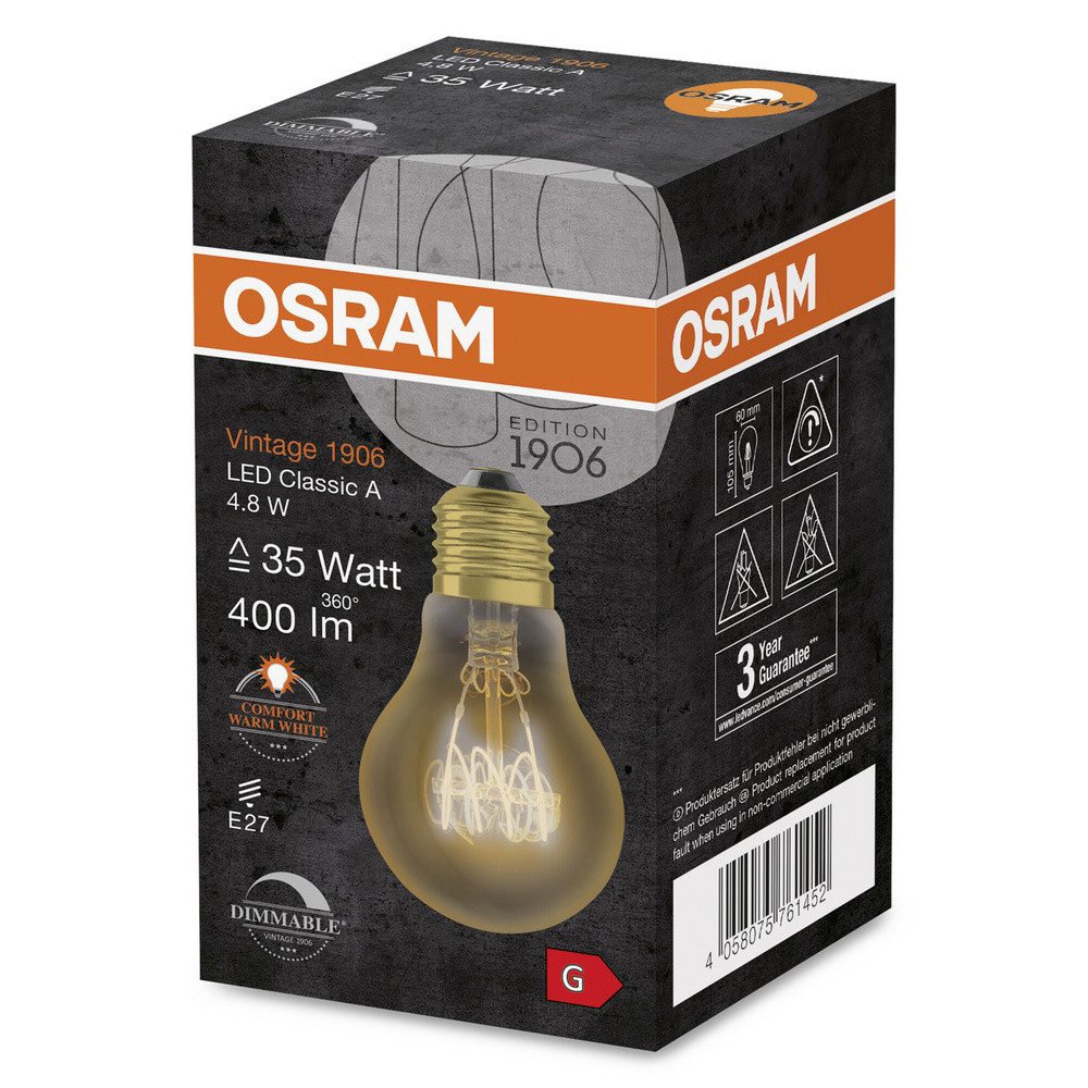 Osram LED-Leuchtmittel OSRAM HOMELIGHTING 4058075761452 LED EEK G (A - G) E27 Glühlampenform