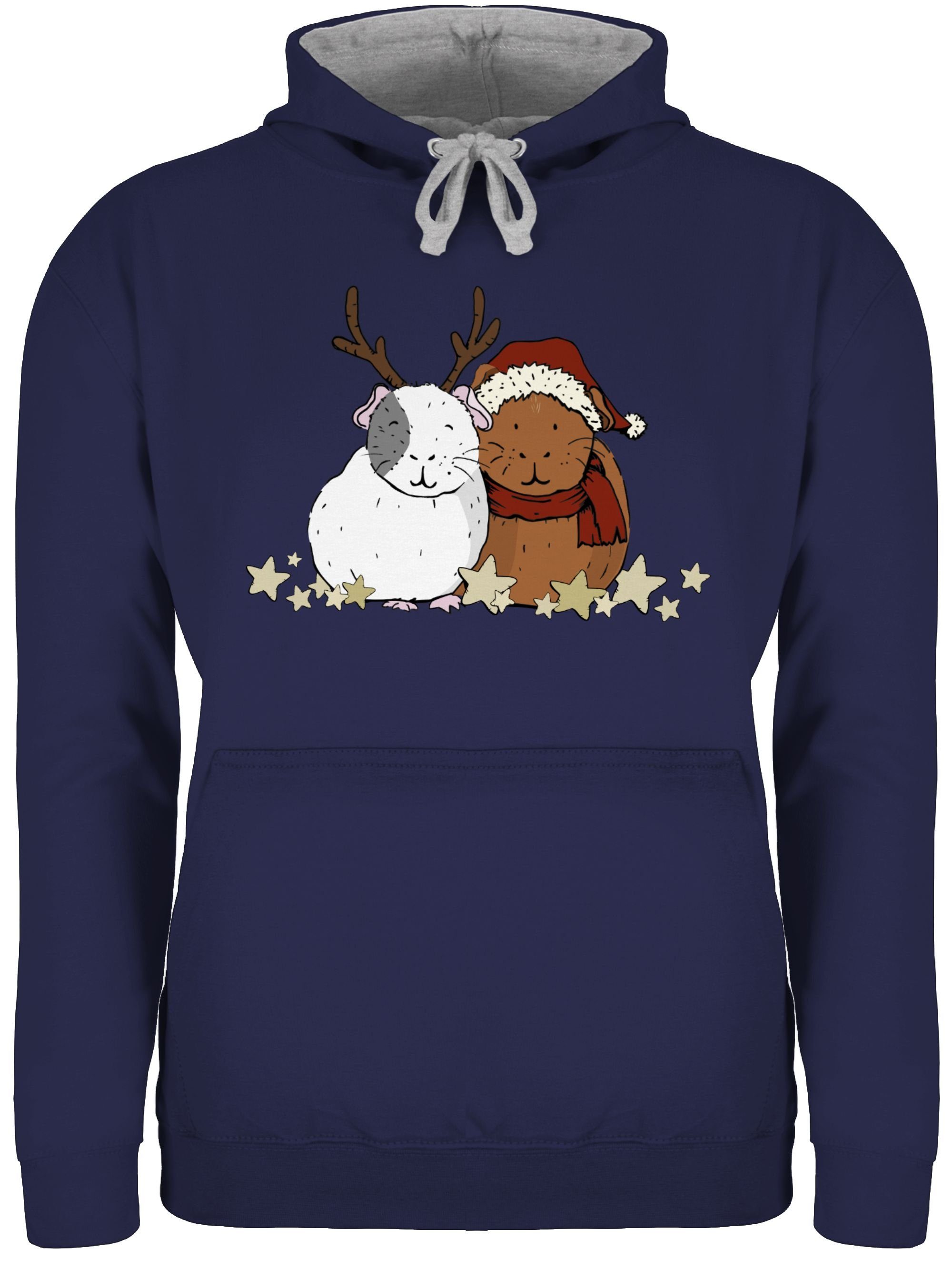 Shirtracer Hoodie Weihnachtliche Meerschweinchen Weihnachten Silvester Geschenke Unisex Damen Herren Kontrast Hoodie Neujahrsgeschenke Party Deko Online Kaufen Otto