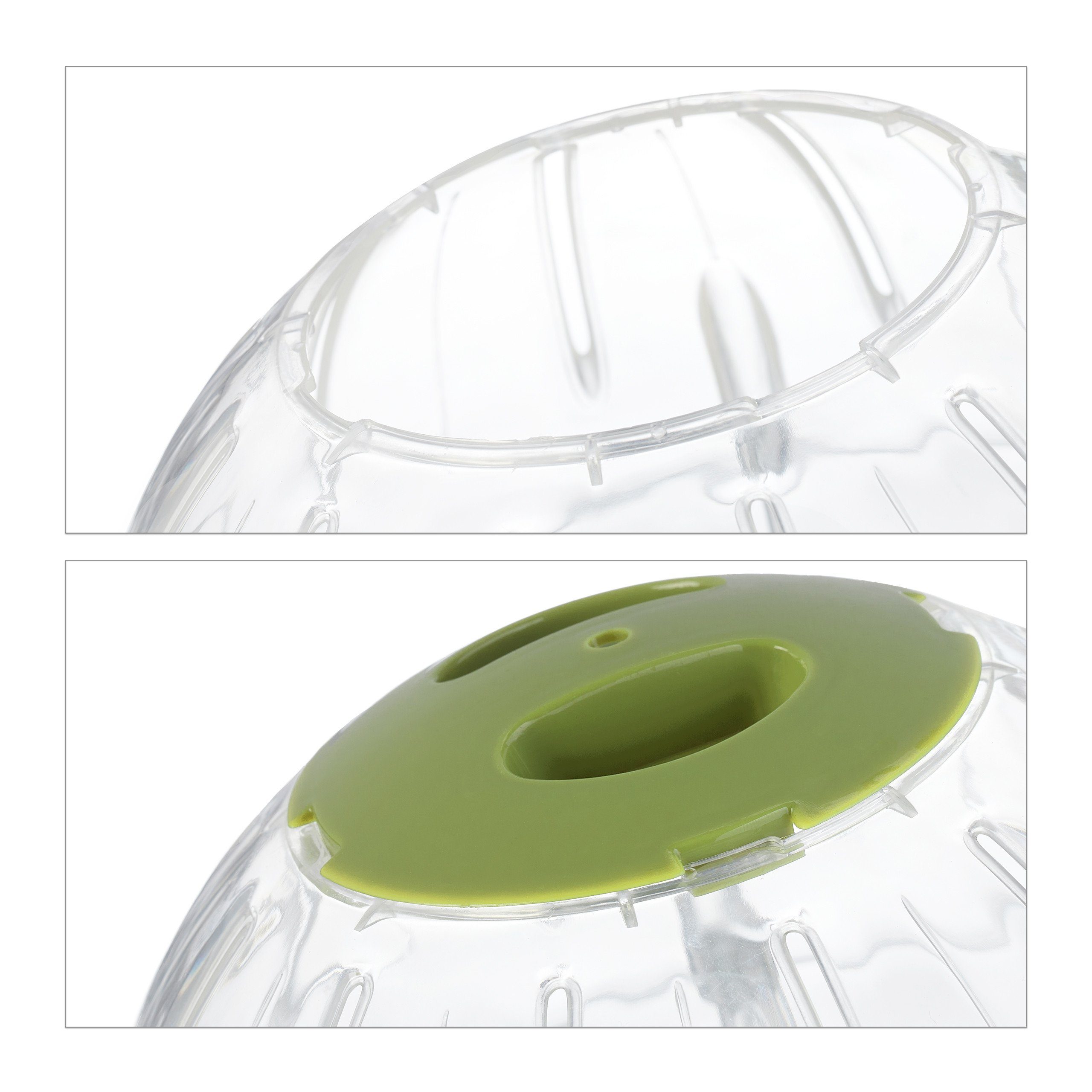 Deckel, relaxdays mit grünem Hamsterball Tierball Kunststoff