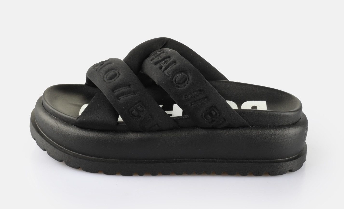 Buffalo PALMA CROSS vegan Pantolette, Schlappen, Poolslides, Hausschuh, Schommerschuh, Strandschuh