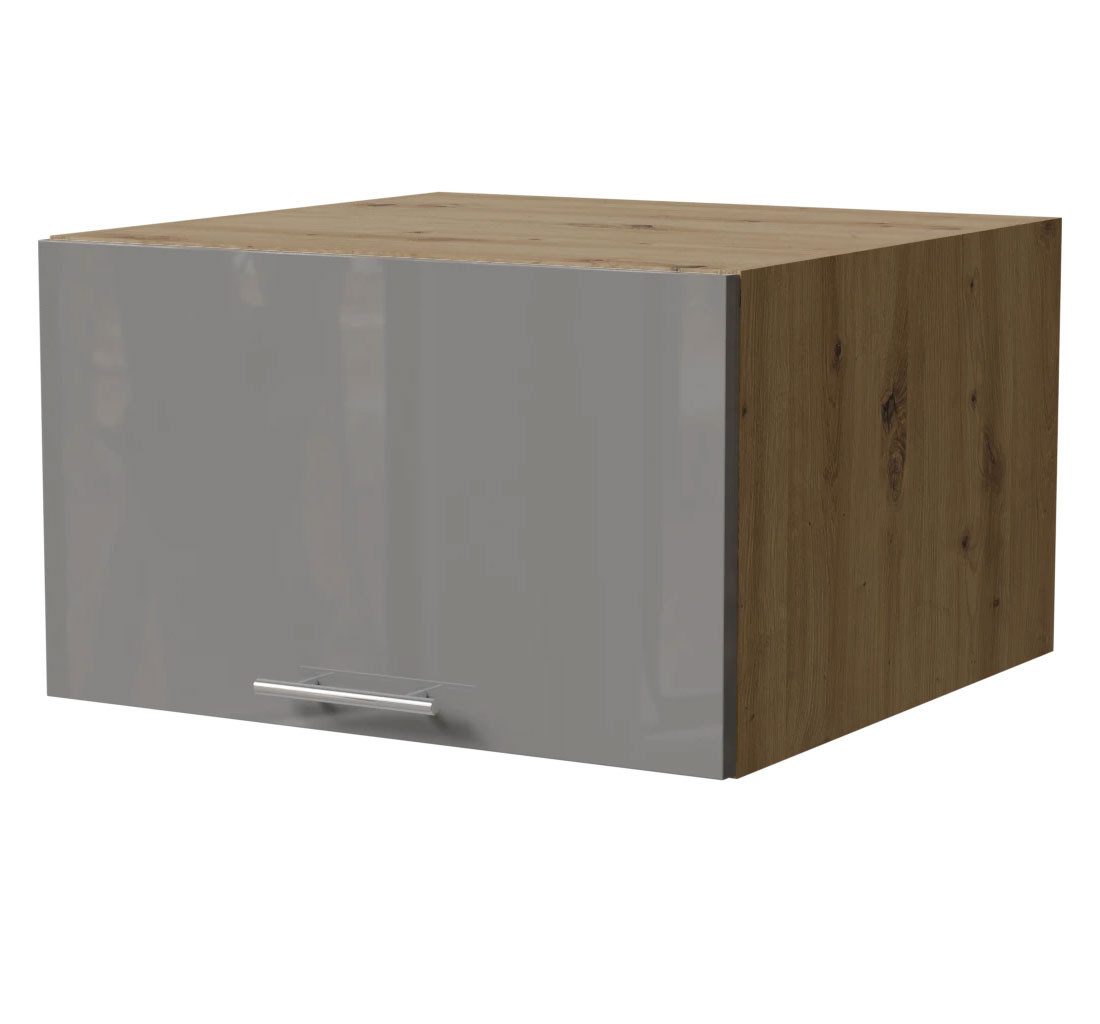 Feldmann-Wohnen Klapphängeschrank Essen (W6B/60, 1 Klappe, innen 1 Fach, 1-St., moderne Optik, lackierte Fronten) 60x59x36cm Eiche Artisan - grau Hochglanz (ES-W6B/60)