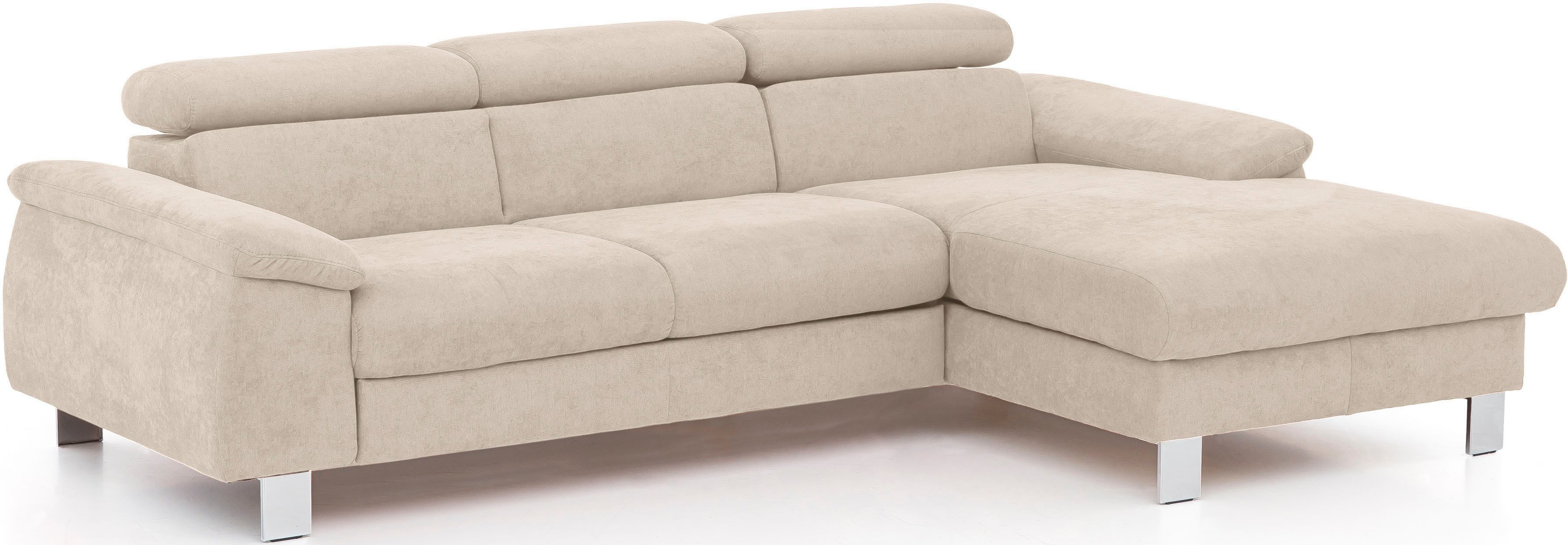COTTA Ecksofa Komaris L-Form, B: 244 cm, mit Kopfteilverstellung, optional Bettfunktion, Bettkasten & Licht